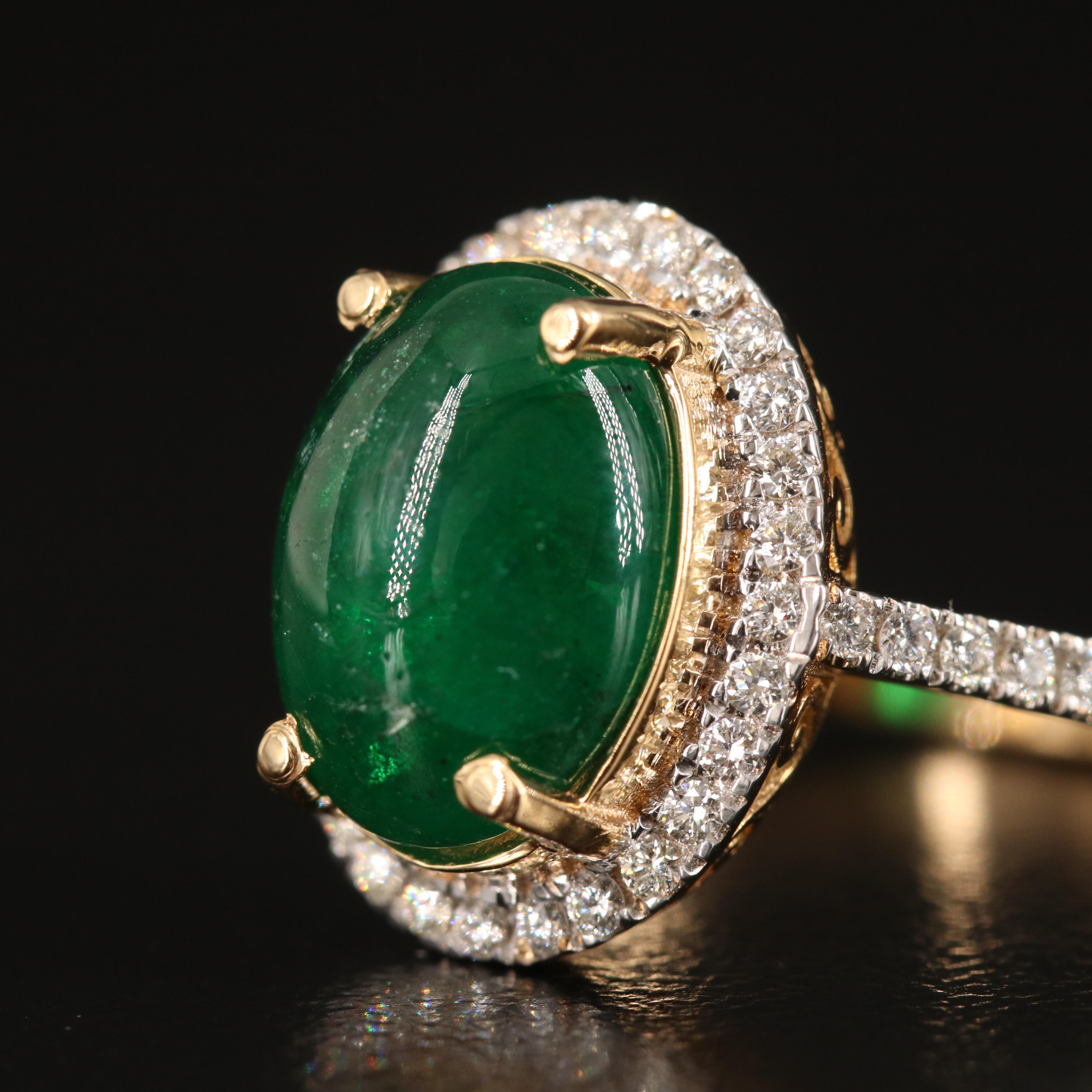 18K 3.72 Emerald and Diamond Ring