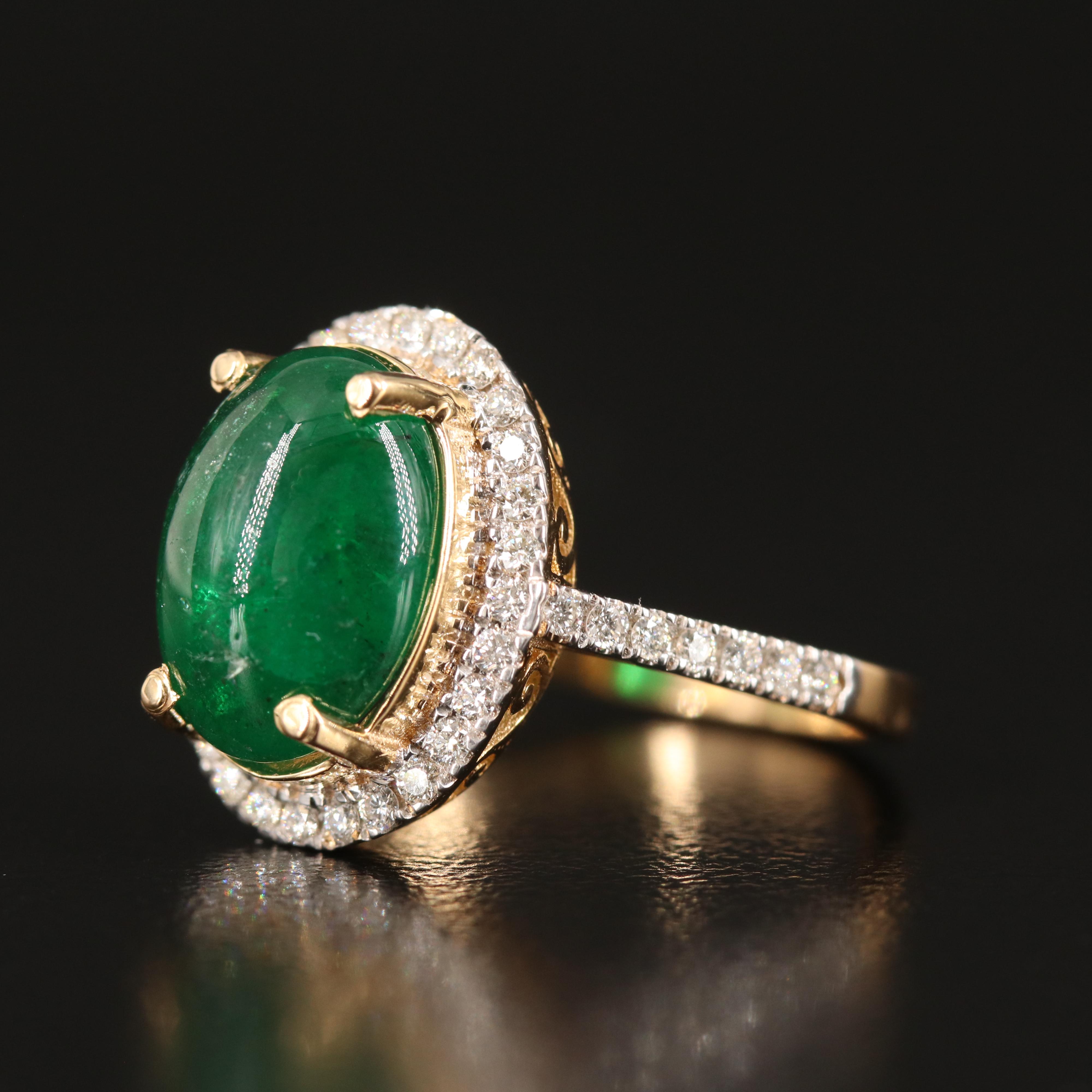 18K 3.72 Emerald and Diamond Ring