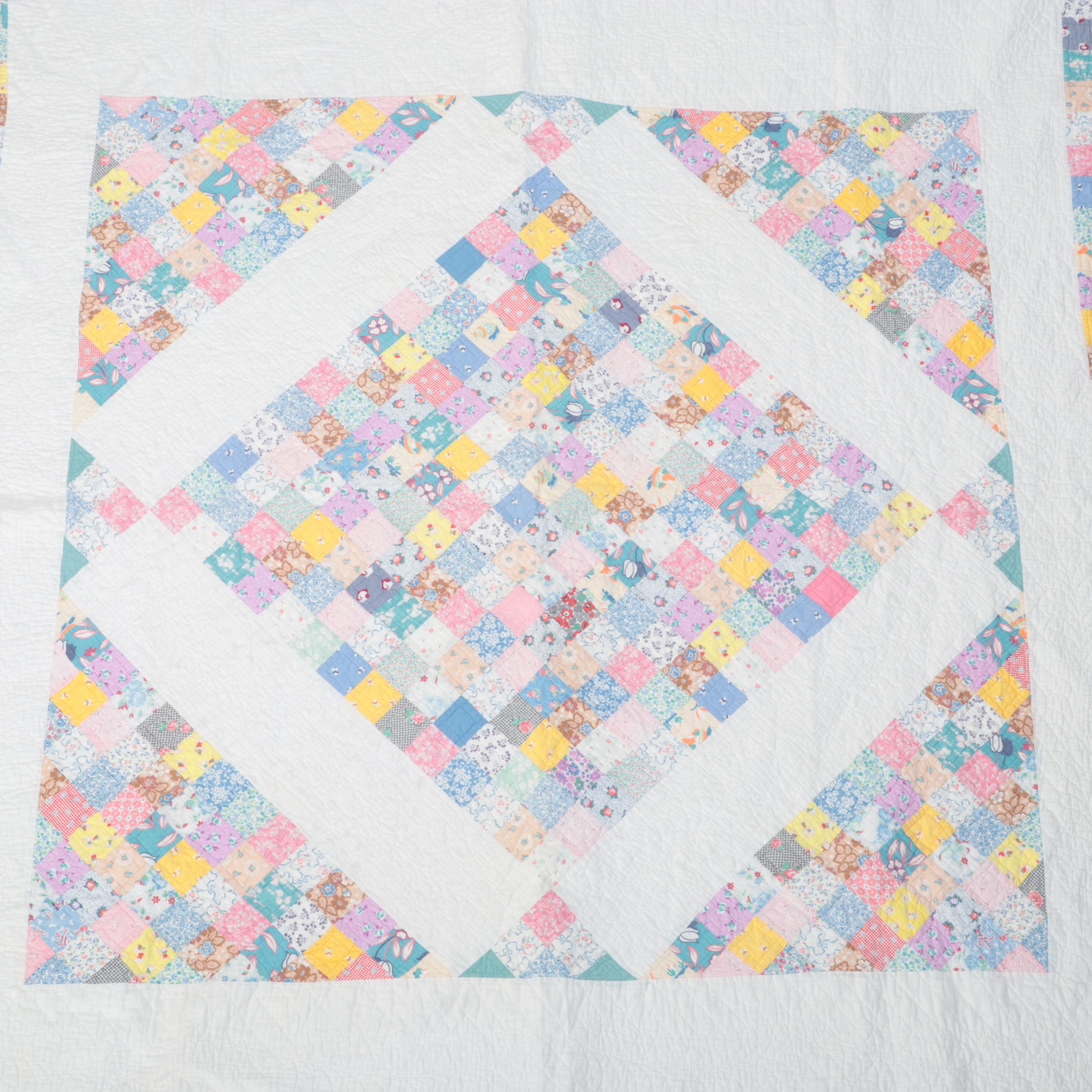 Handmade and Pieced Cotton Quilt