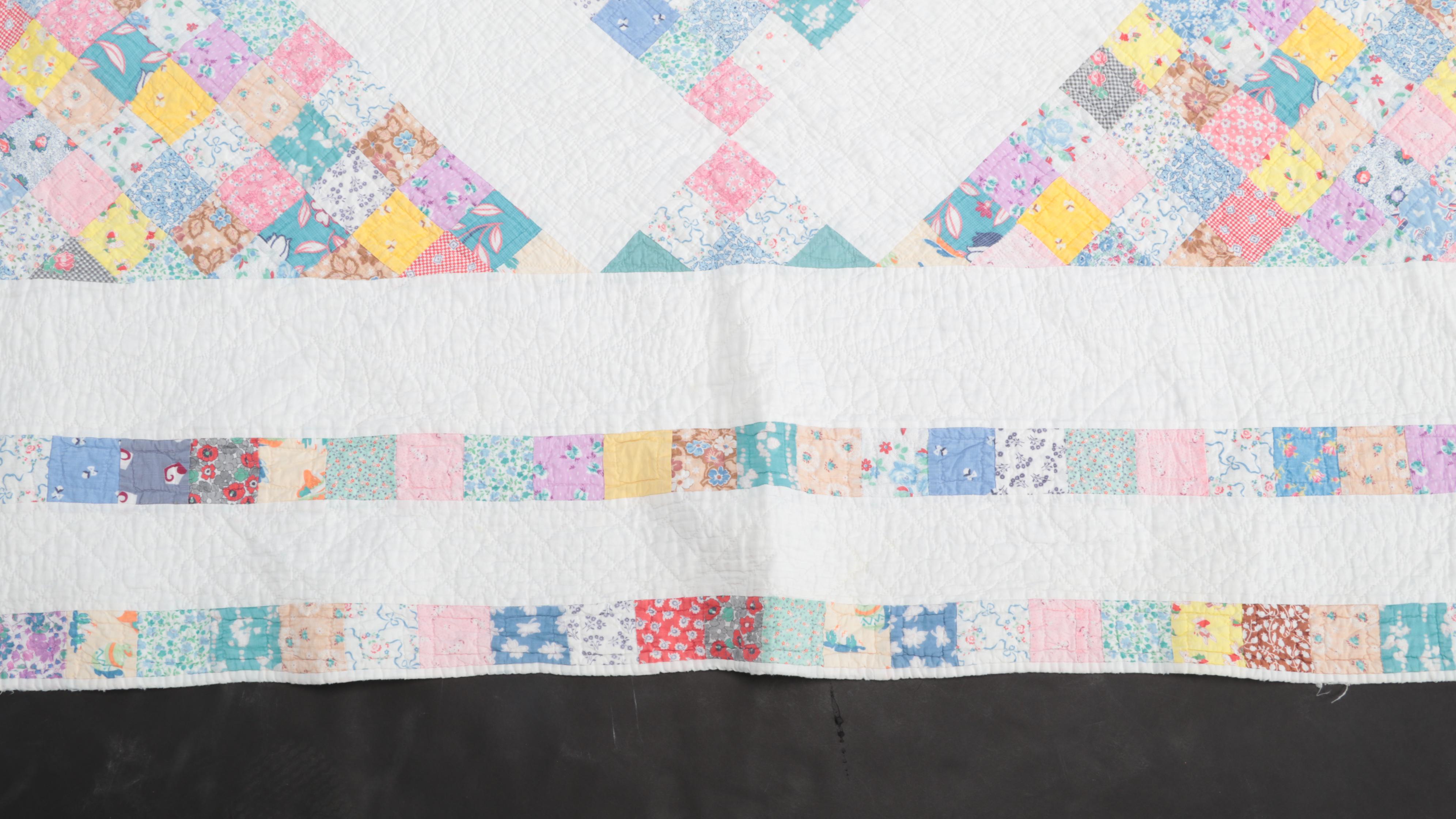 Handmade and Pieced Cotton Quilt