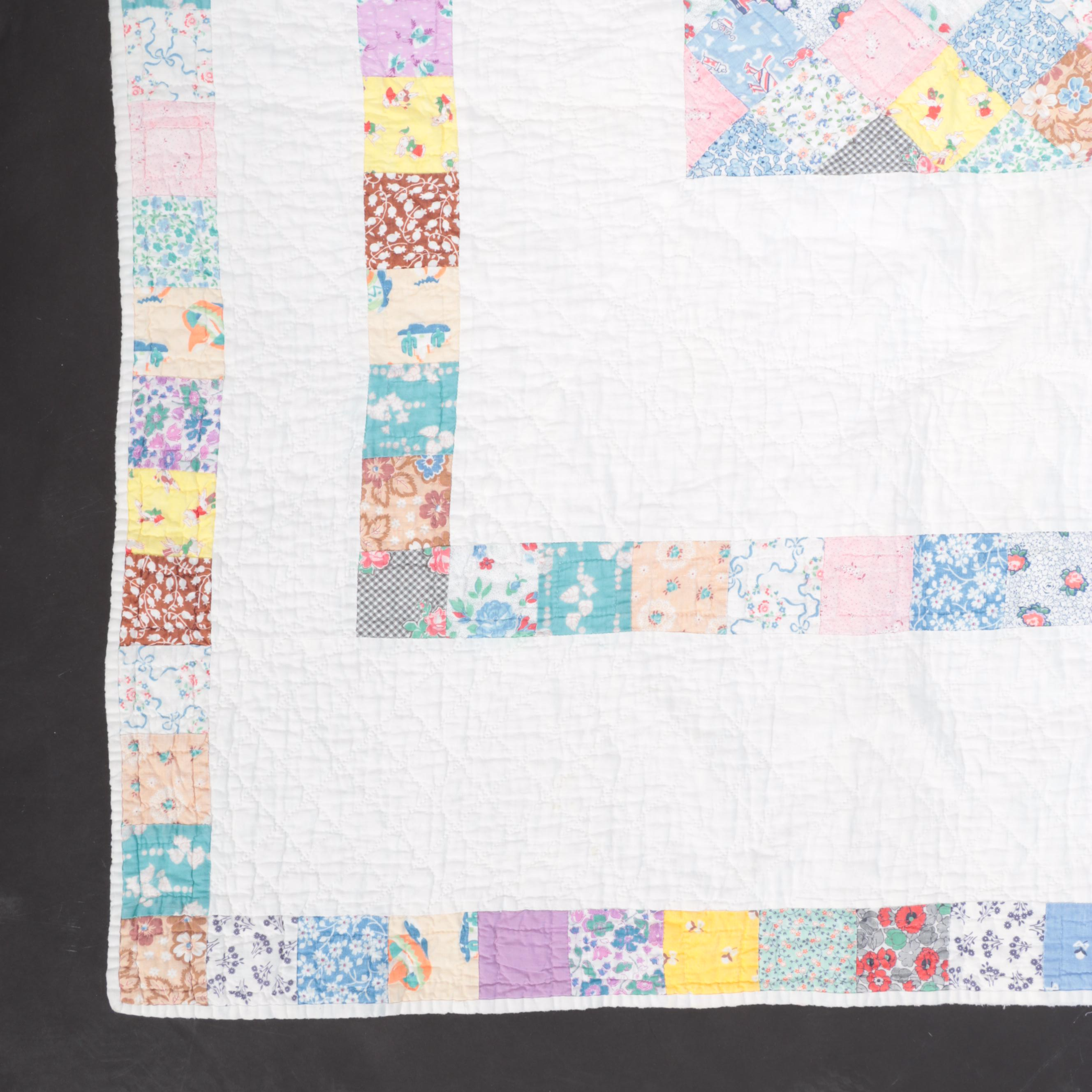 Handmade and Pieced Cotton Quilt
