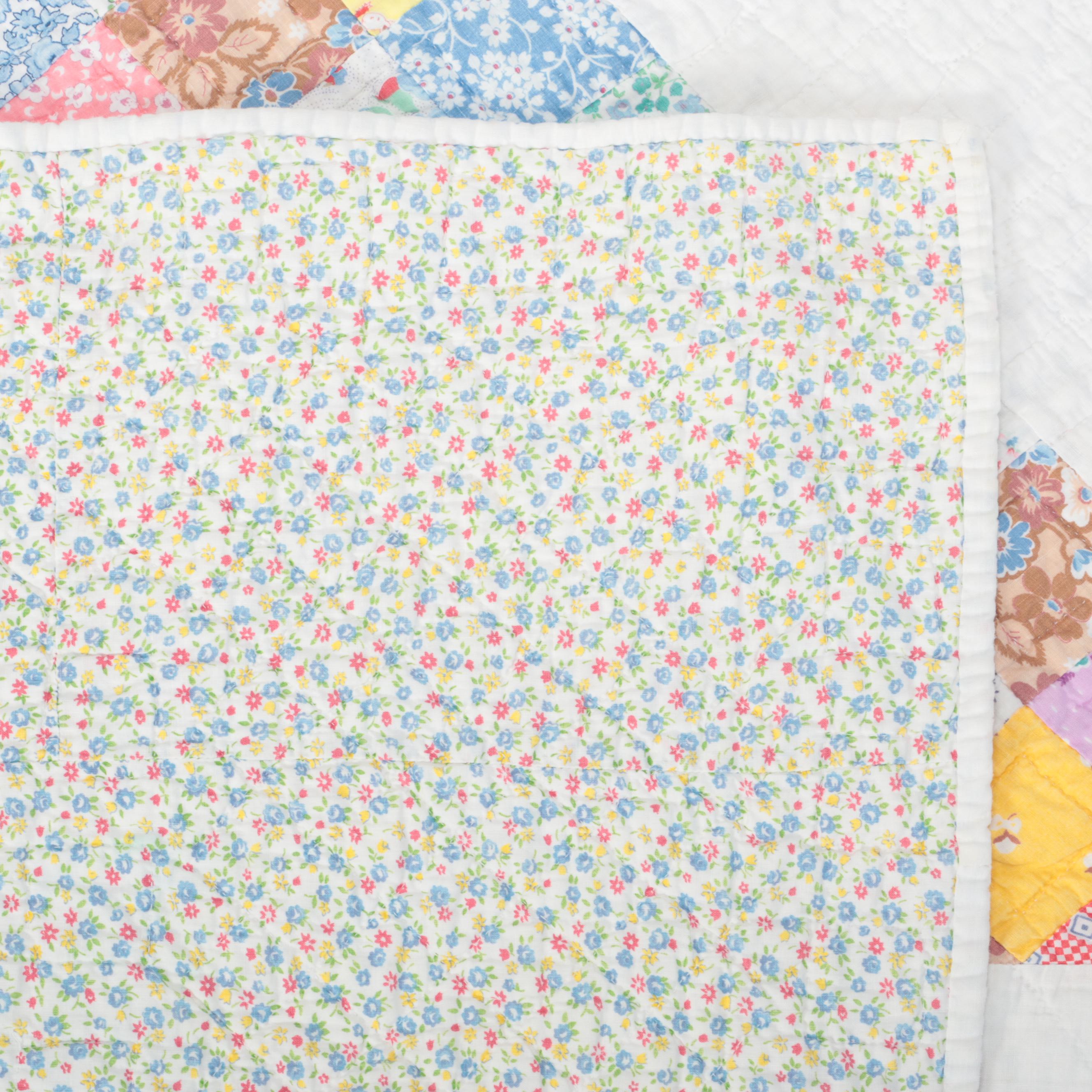 Handmade and Pieced Cotton Quilt