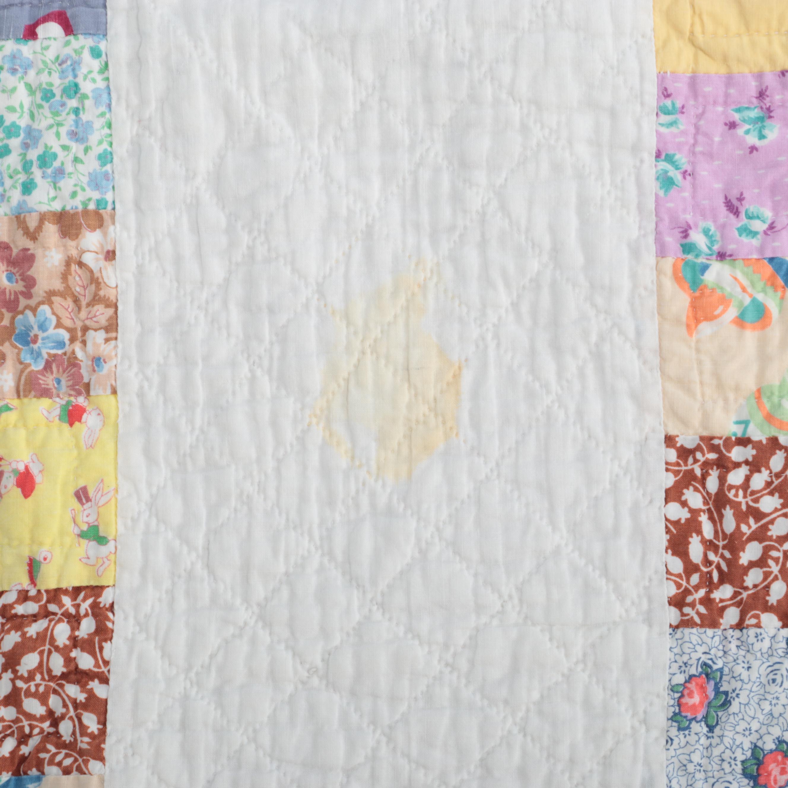 Handmade and Pieced Cotton Quilt
