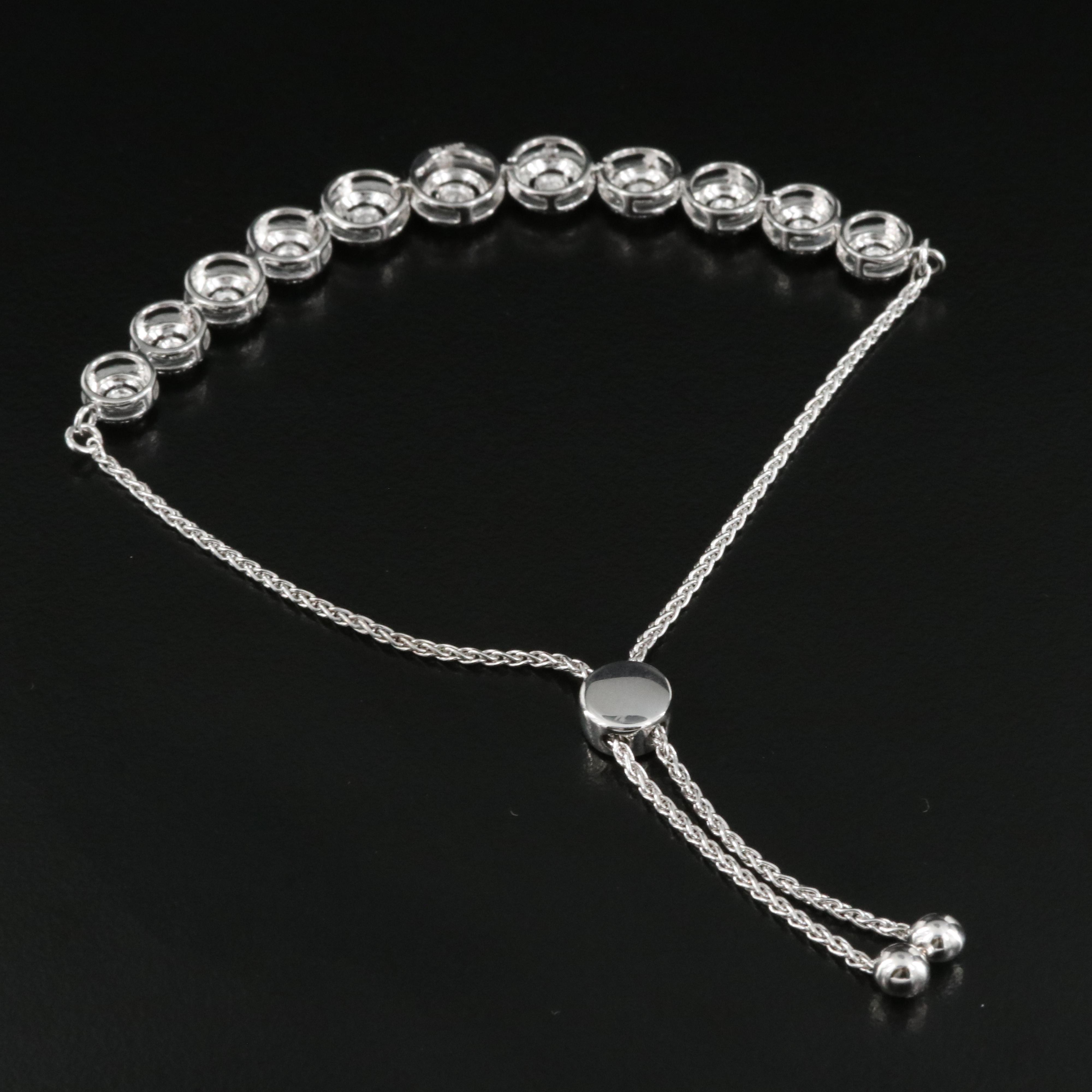 Sterling Diamond Bolo Bracelet