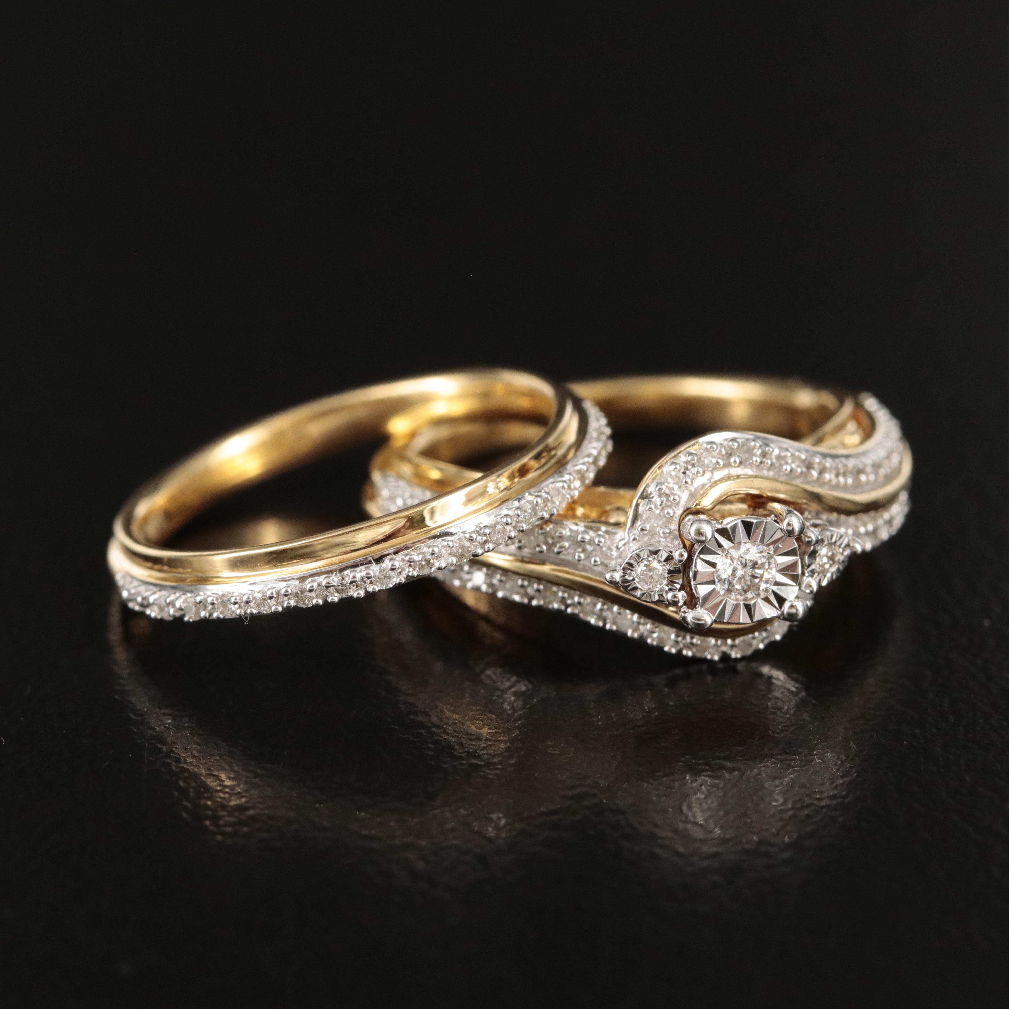 Sterling Diamond Ring Set