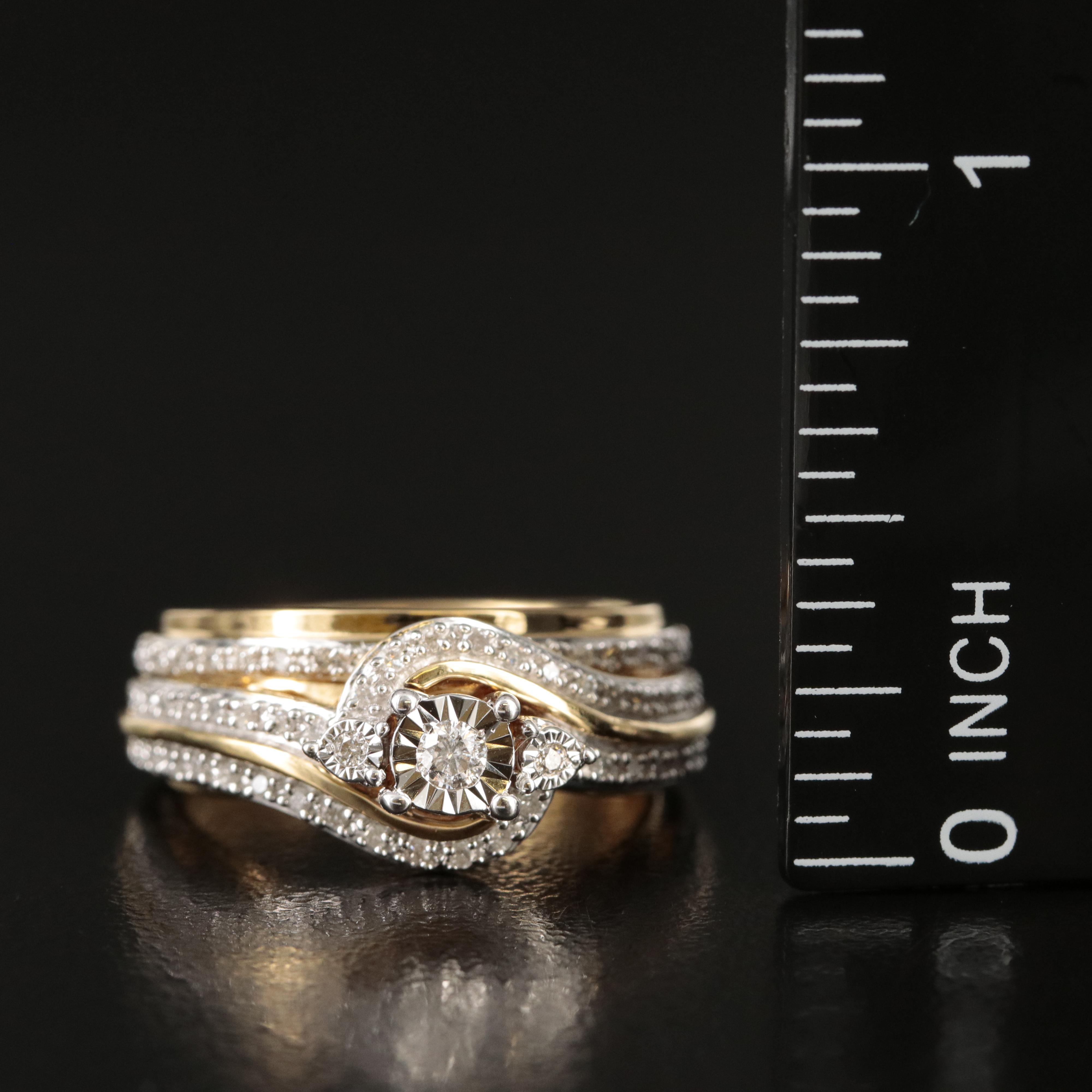 Sterling Diamond Ring Set