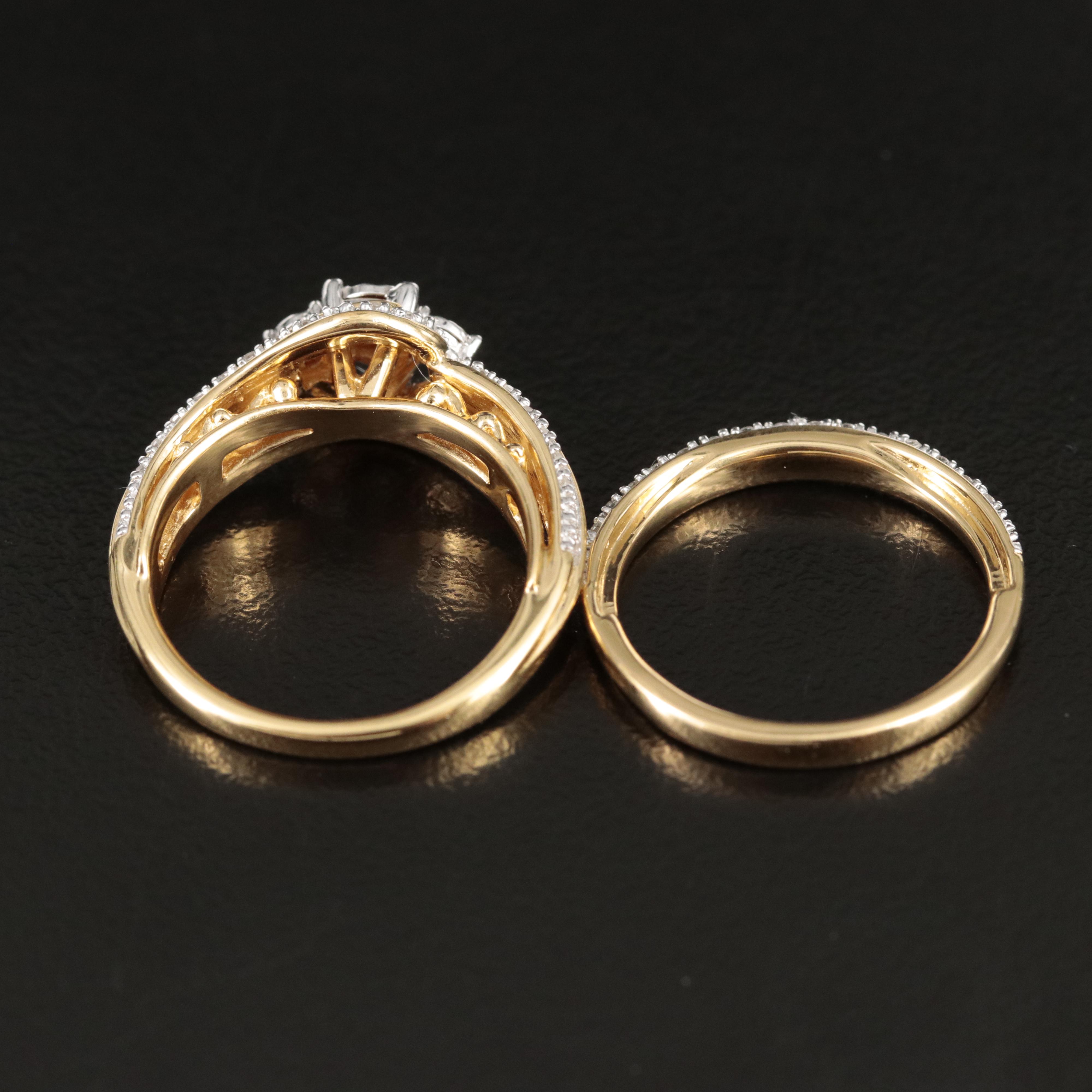 Sterling Diamond Ring Set