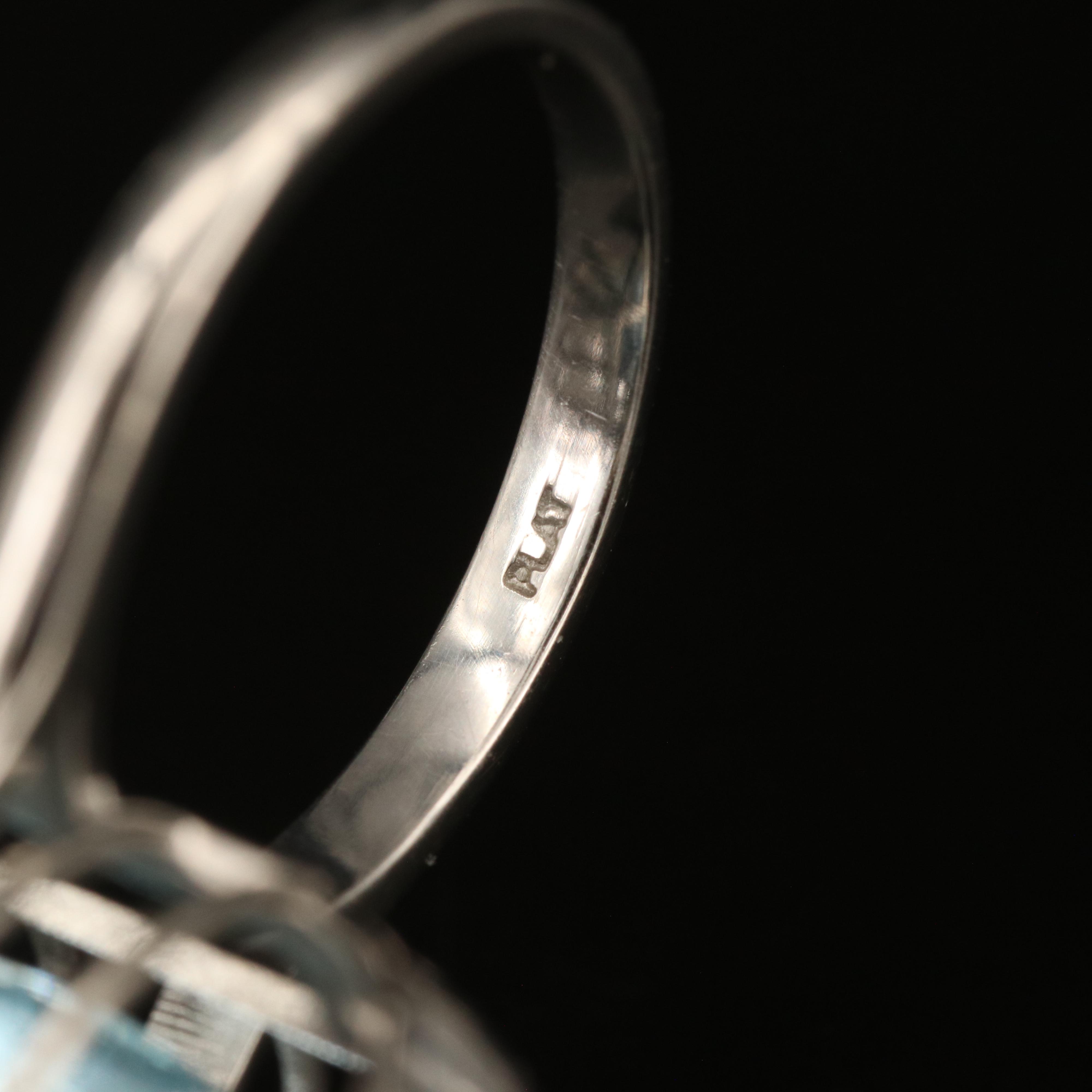 Platinum 26.30 CT Aquamarine and 1.54 CTW Diamond Ring