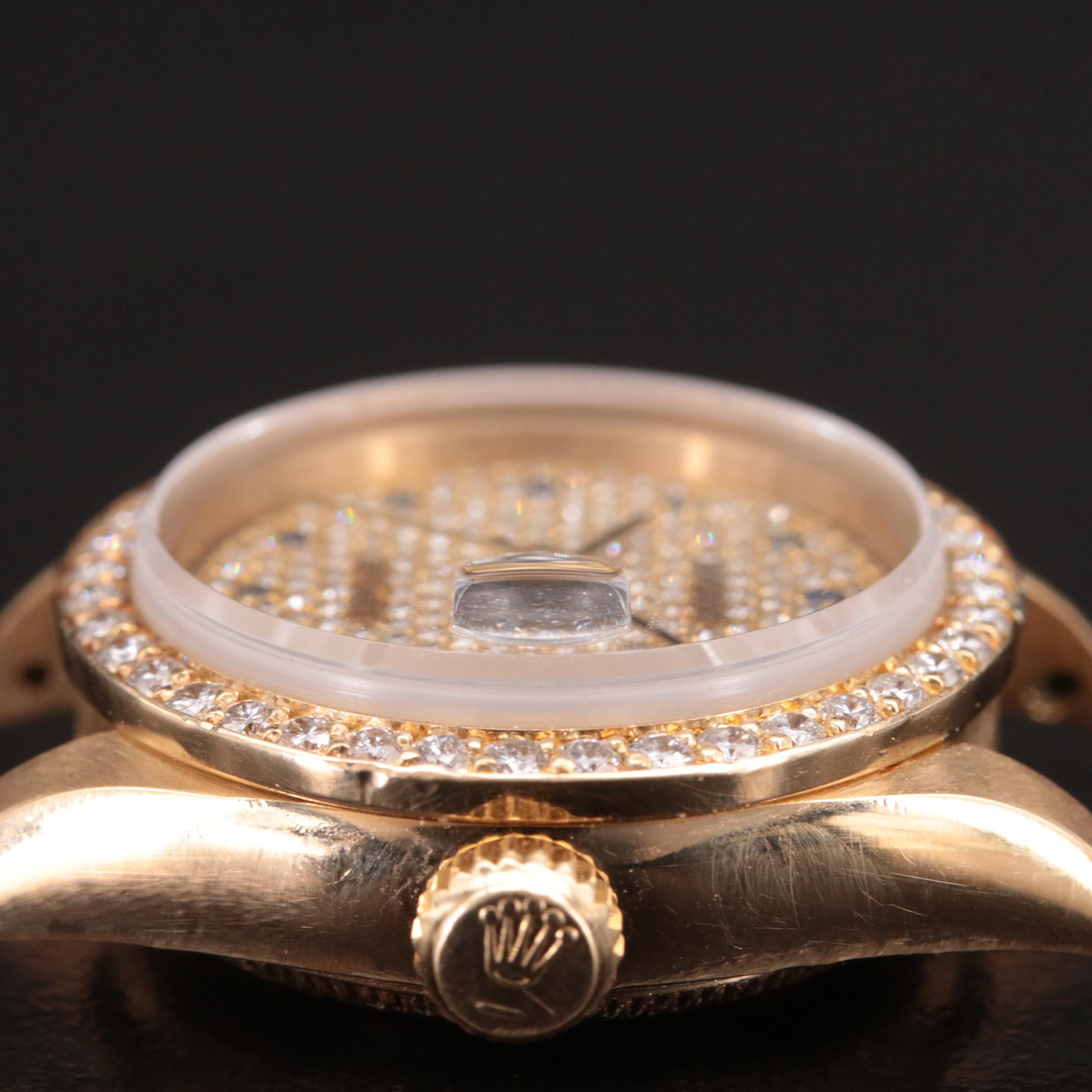 1986 Rolex Oyster Perpetual Datejust 1.73 CTW Diamond Custom Dial Watch