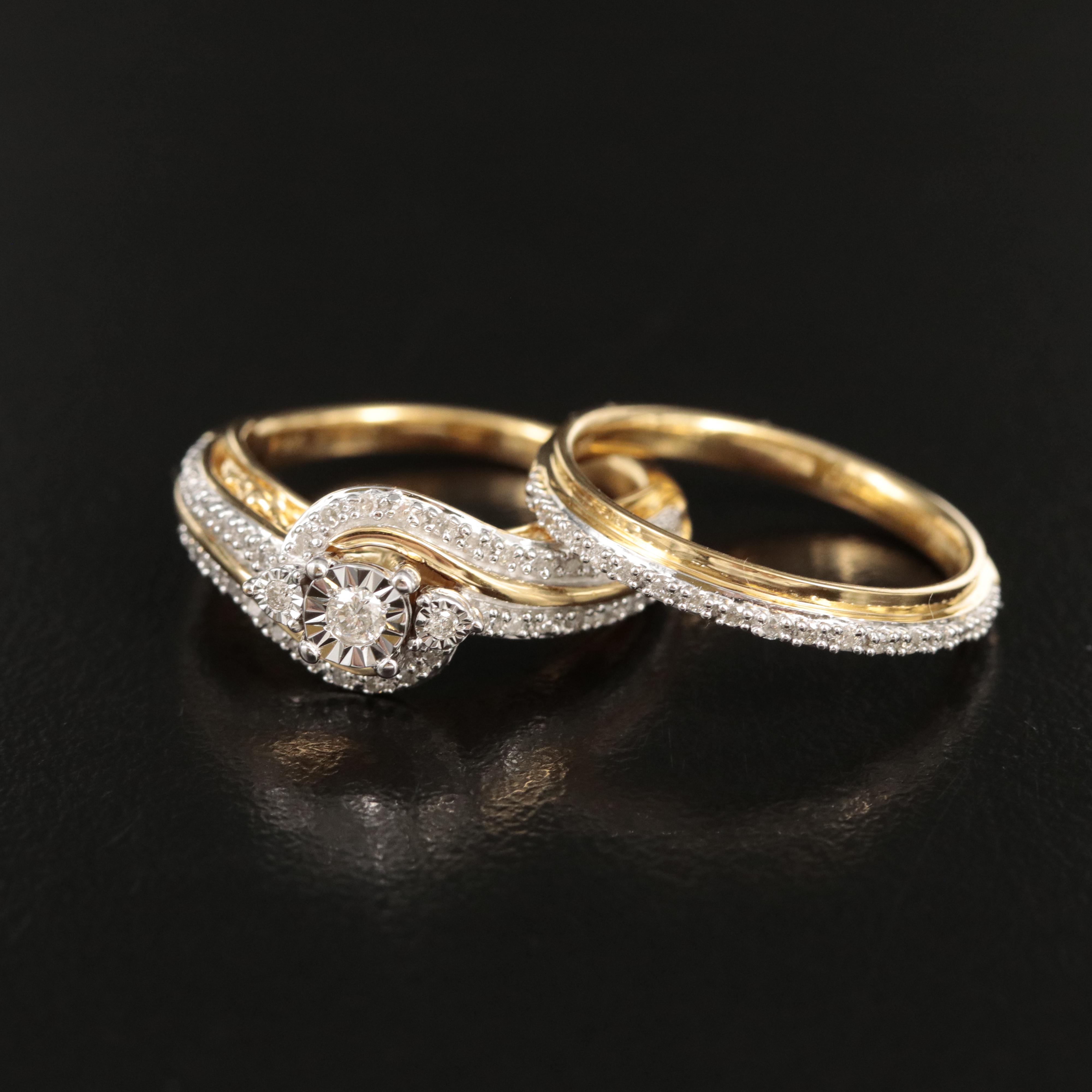 Sterling Diamond Ring Set