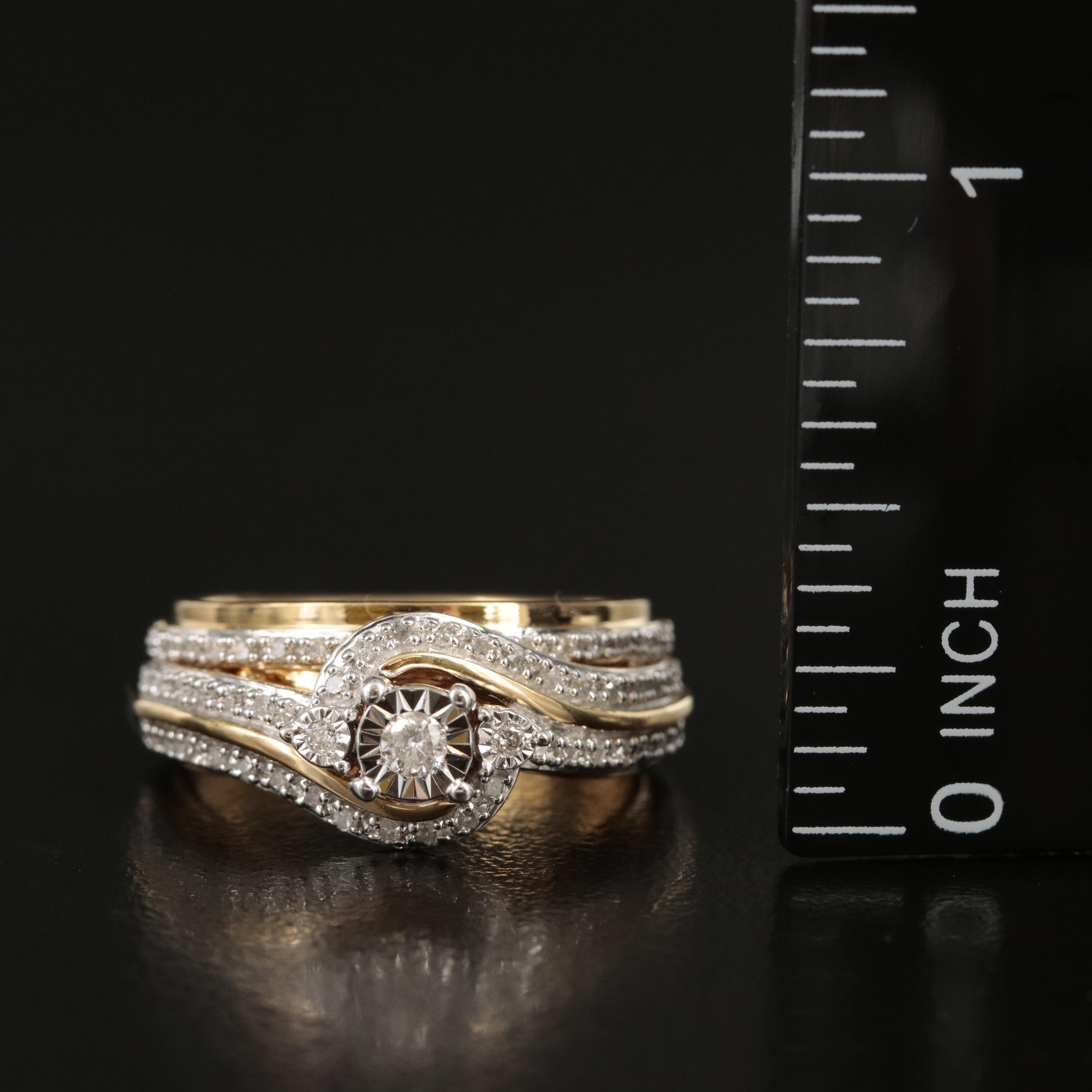 Sterling Diamond Ring Set