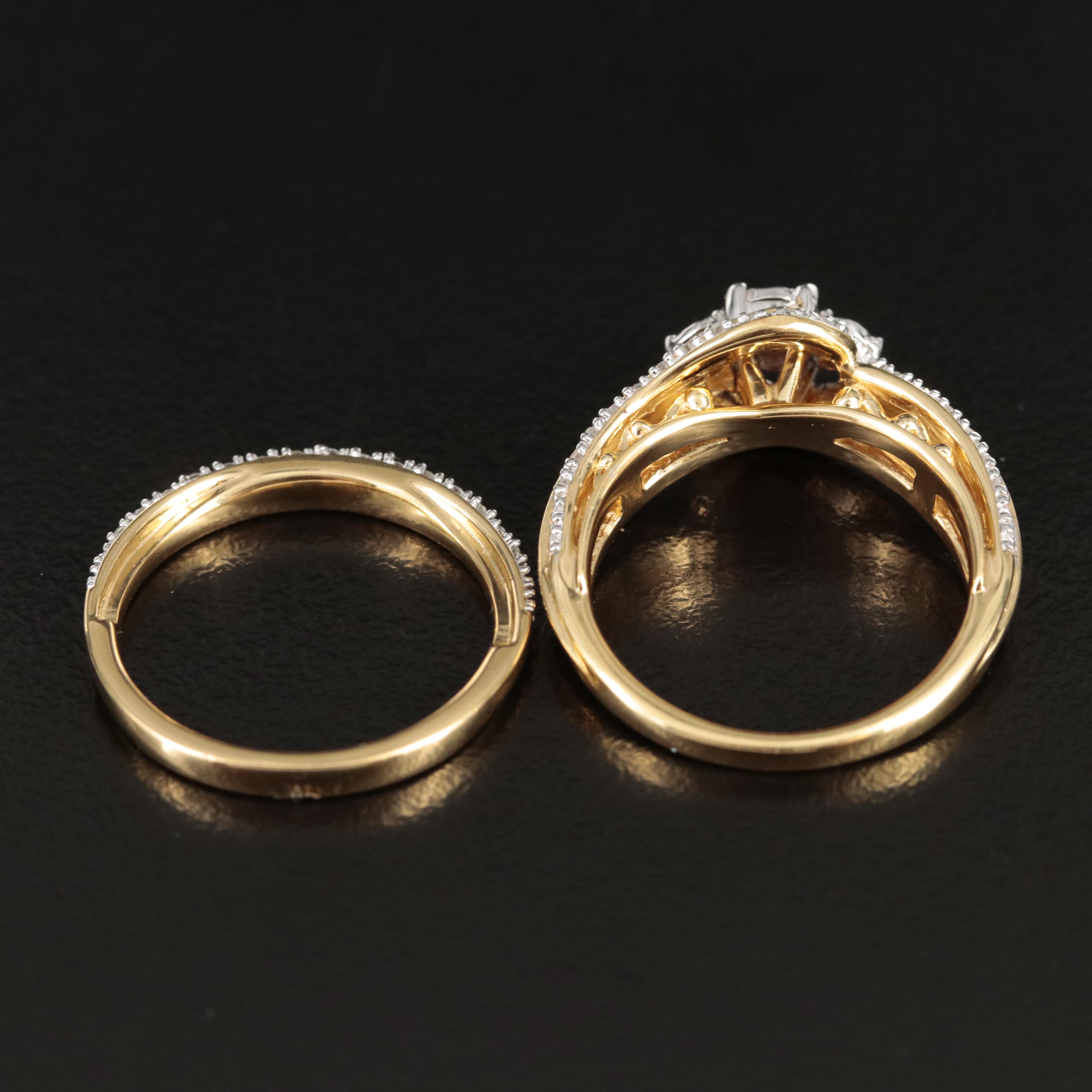 Sterling Diamond Ring Set