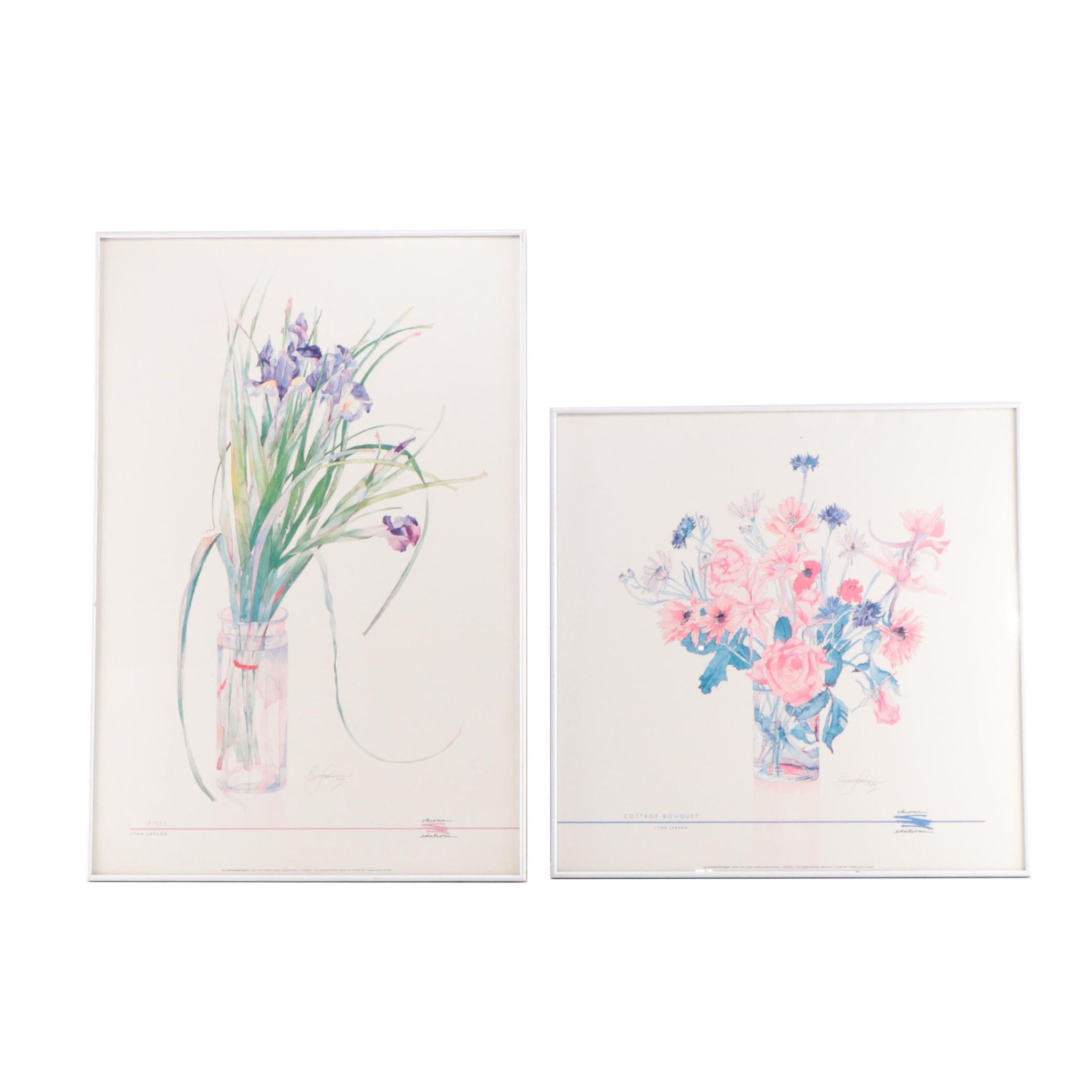 Lynn Larson Floral Offset Lithographs, 1993