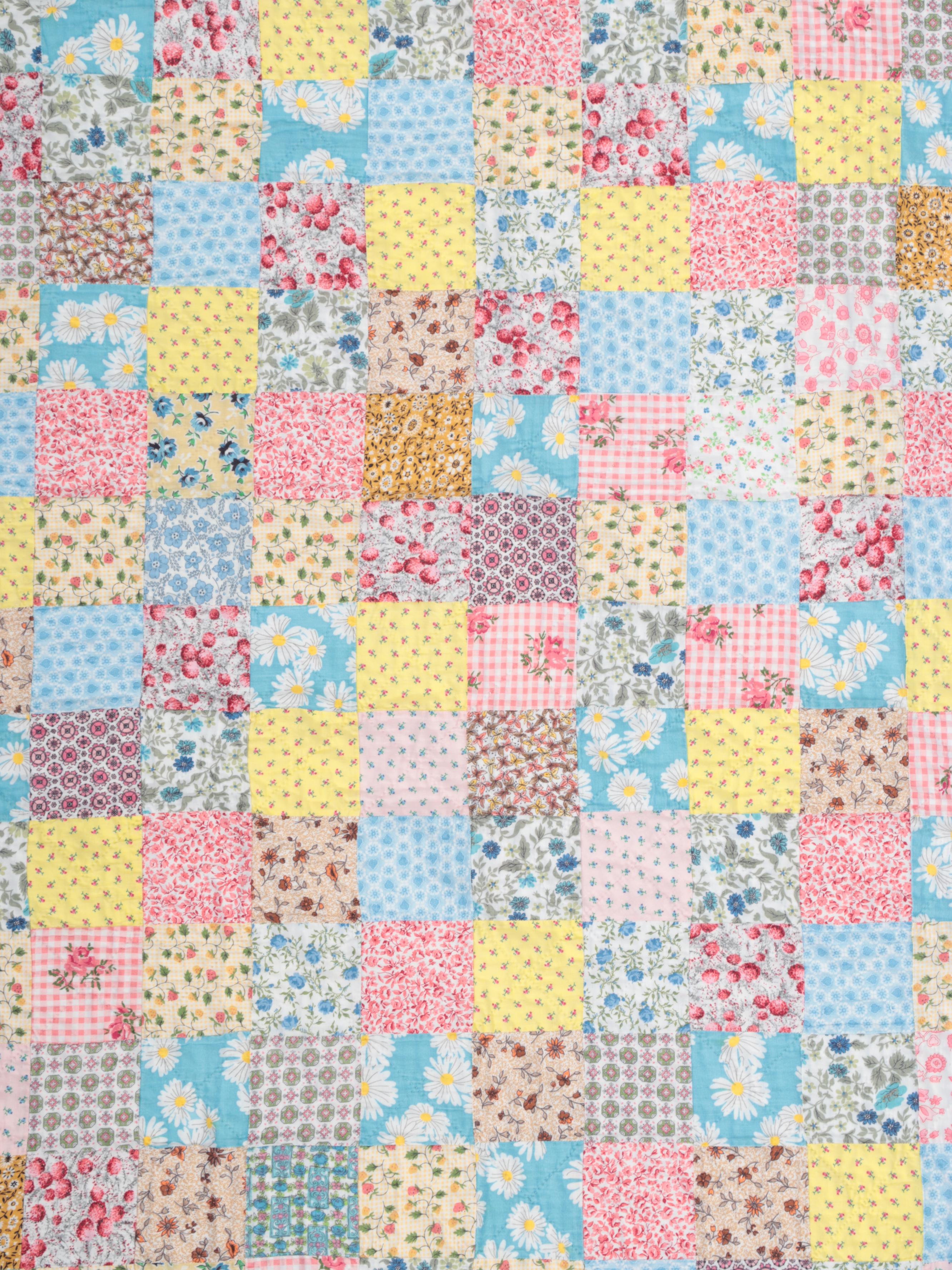 Hand-Pieced Cotton Baby Quilt