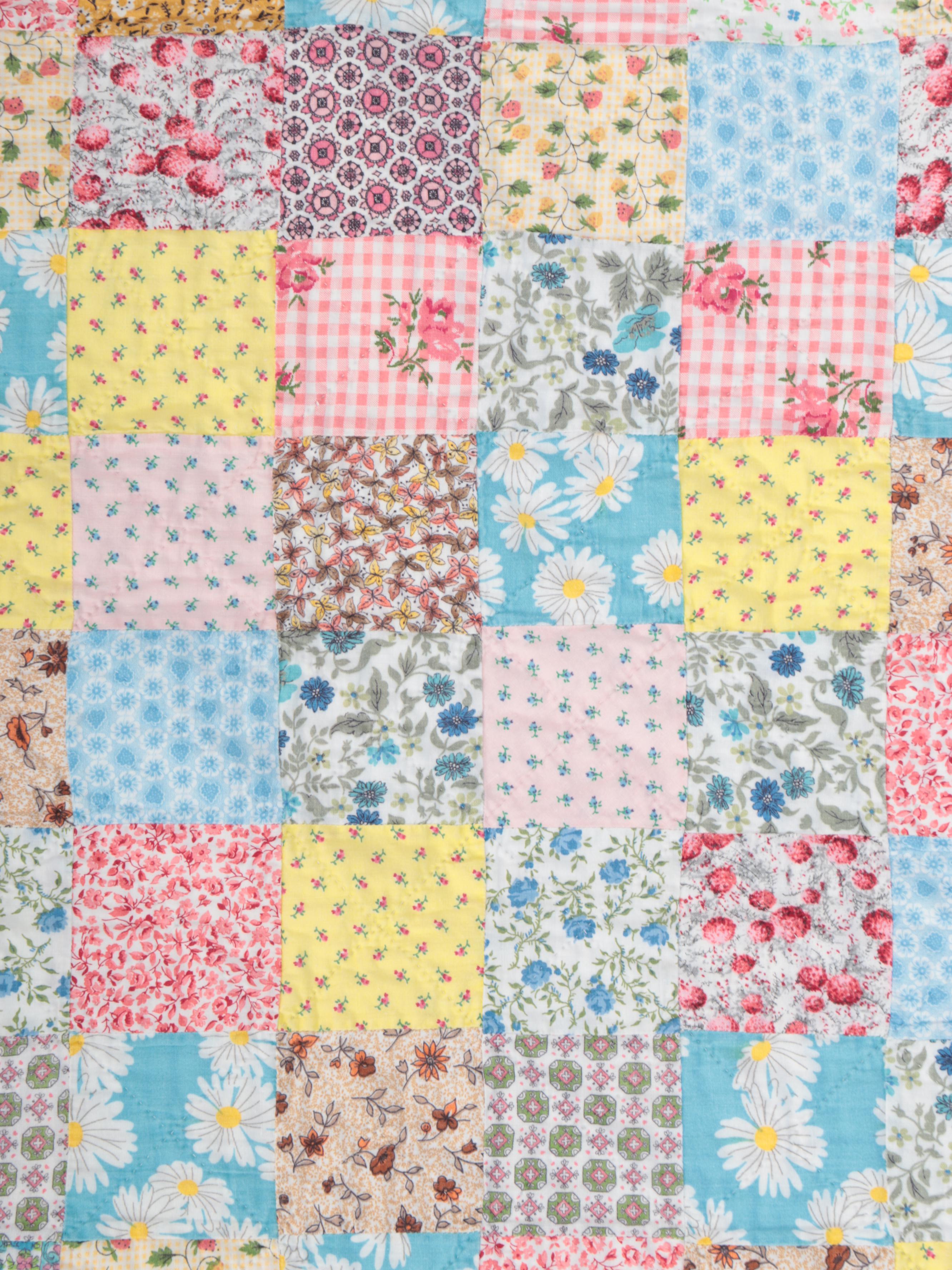 Hand-Pieced Cotton Baby Quilt