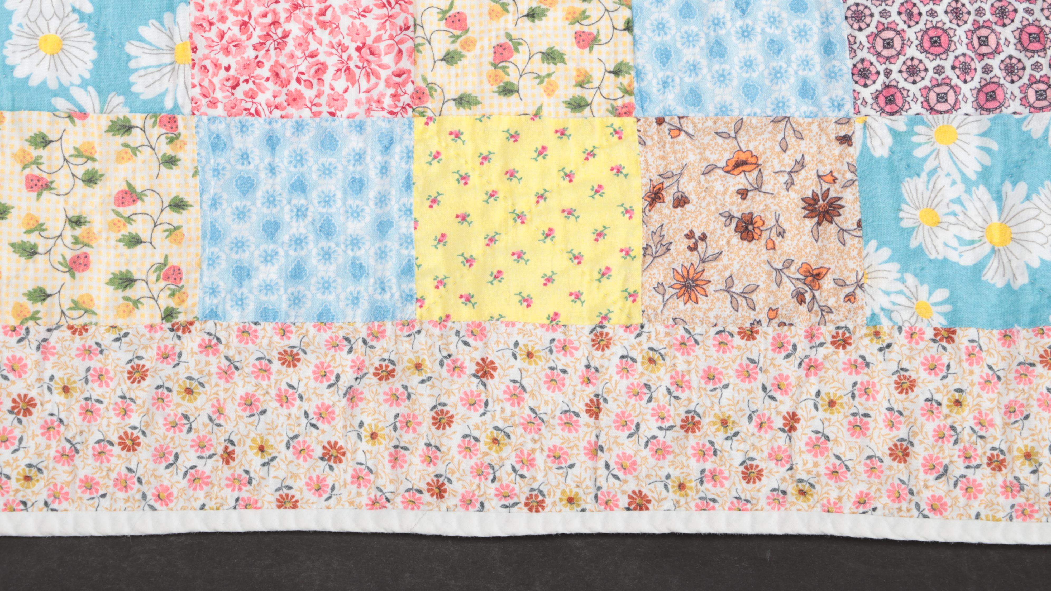 Hand-Pieced Cotton Baby Quilt