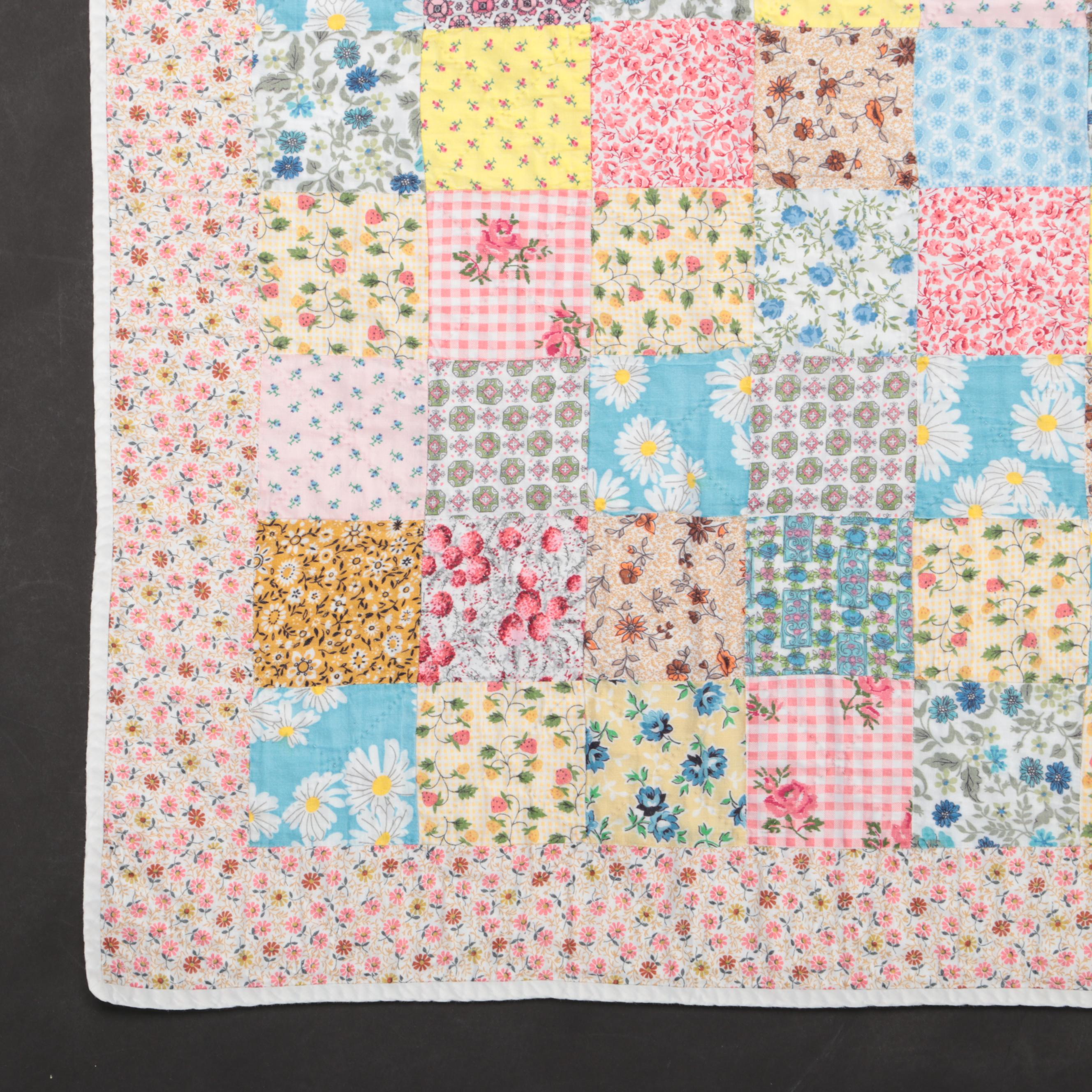 Hand-Pieced Cotton Baby Quilt