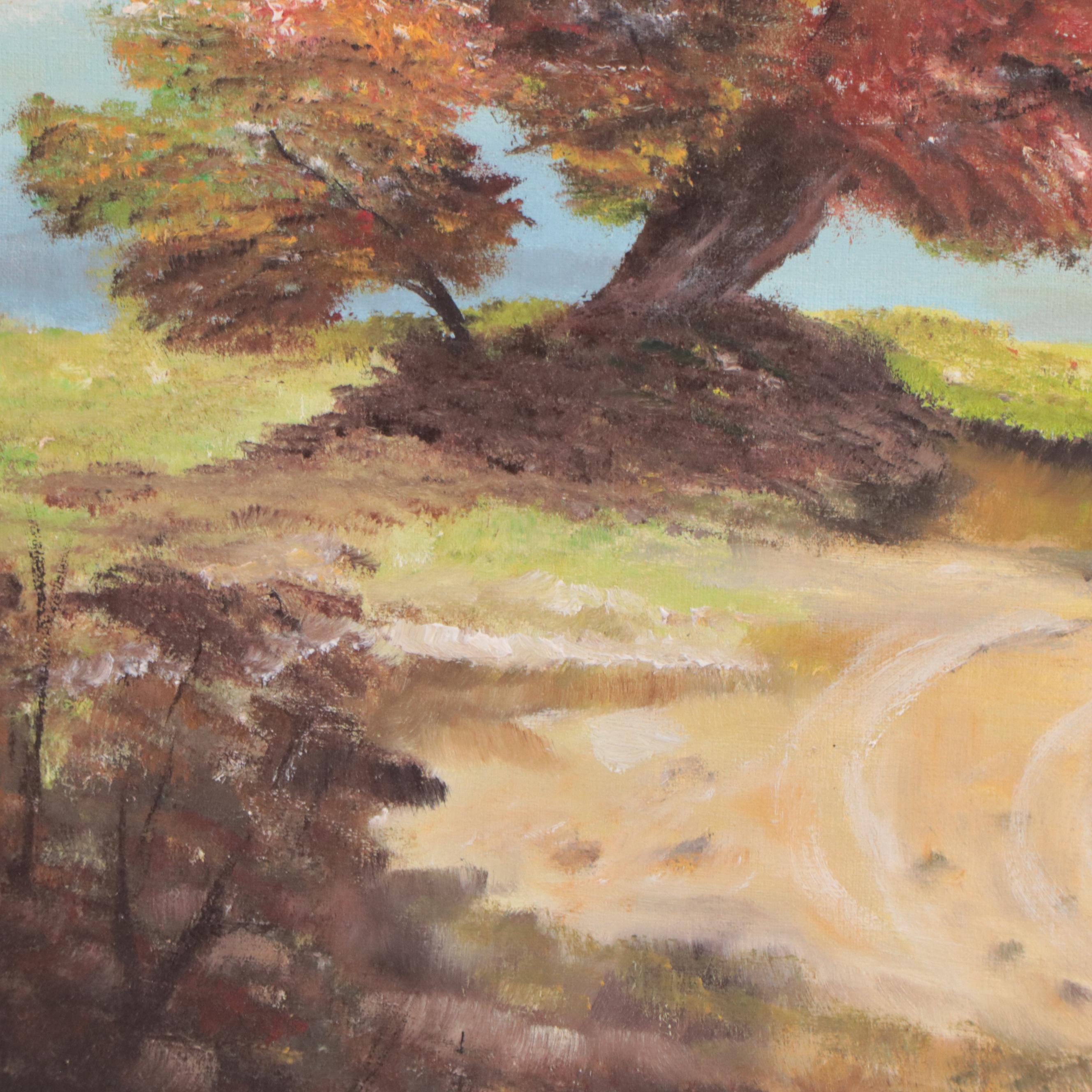 Autumn Landscape Oil Painting, 1992