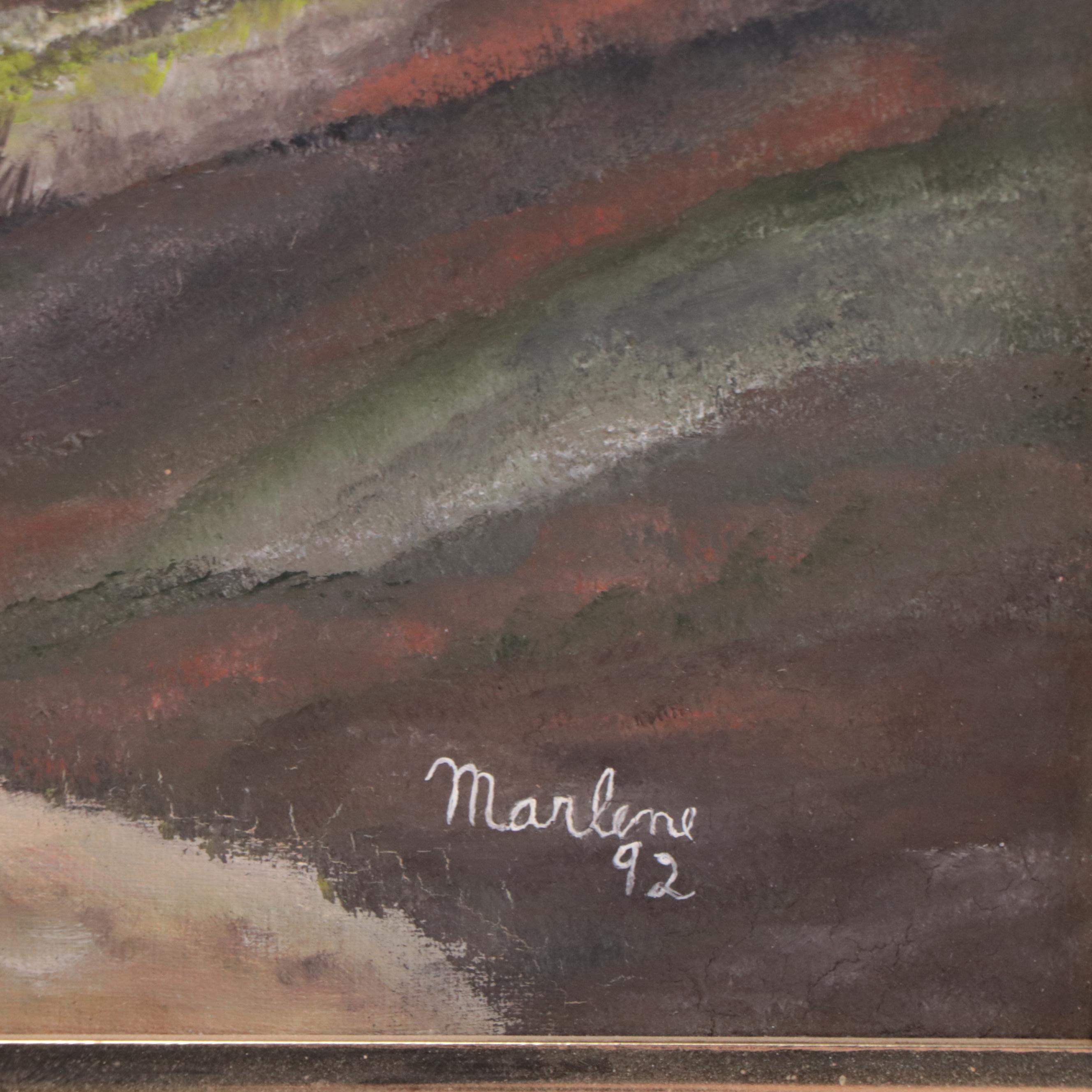 Autumn Landscape Oil Painting, 1992