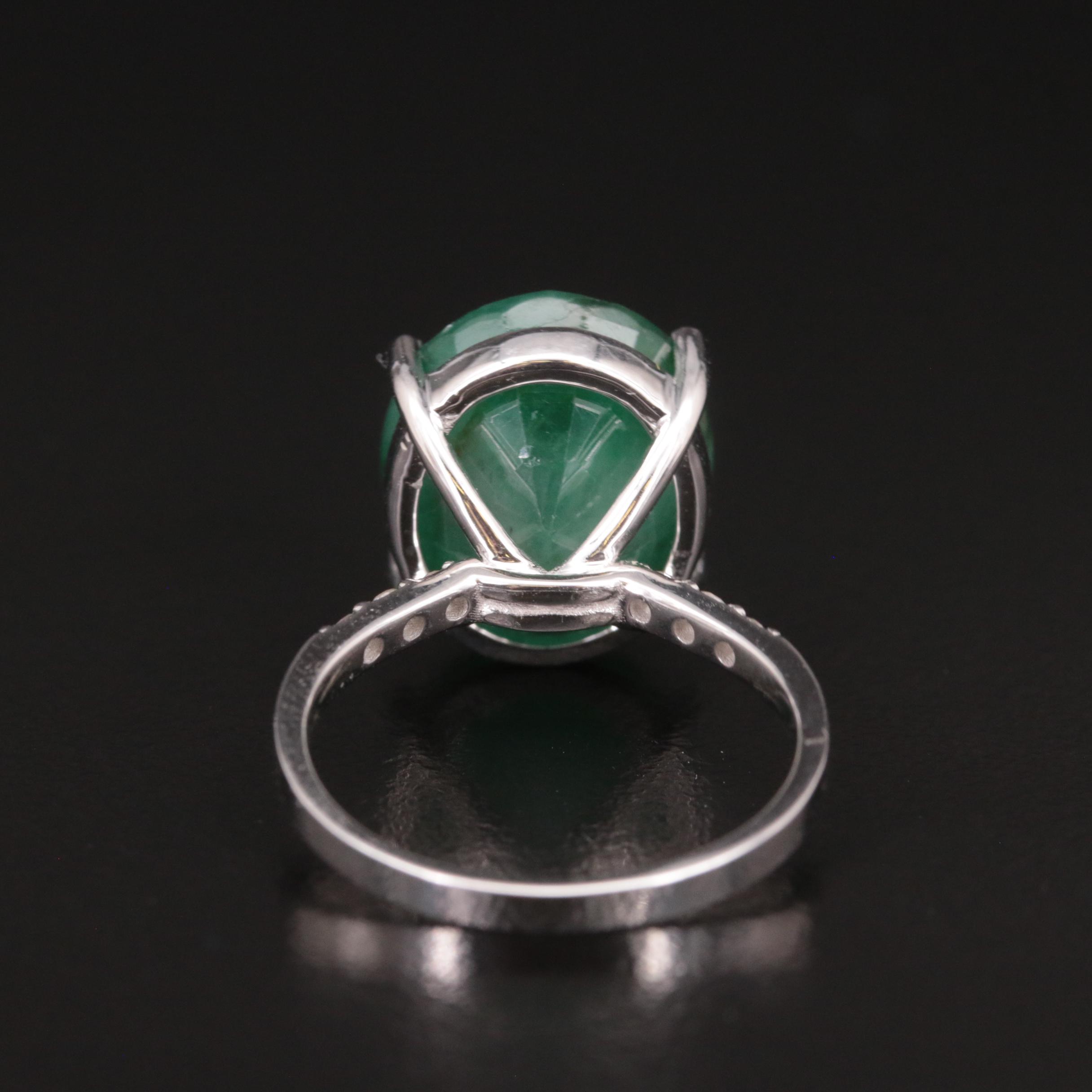 14K 8.18 CT Emerald and Diamond Ring
