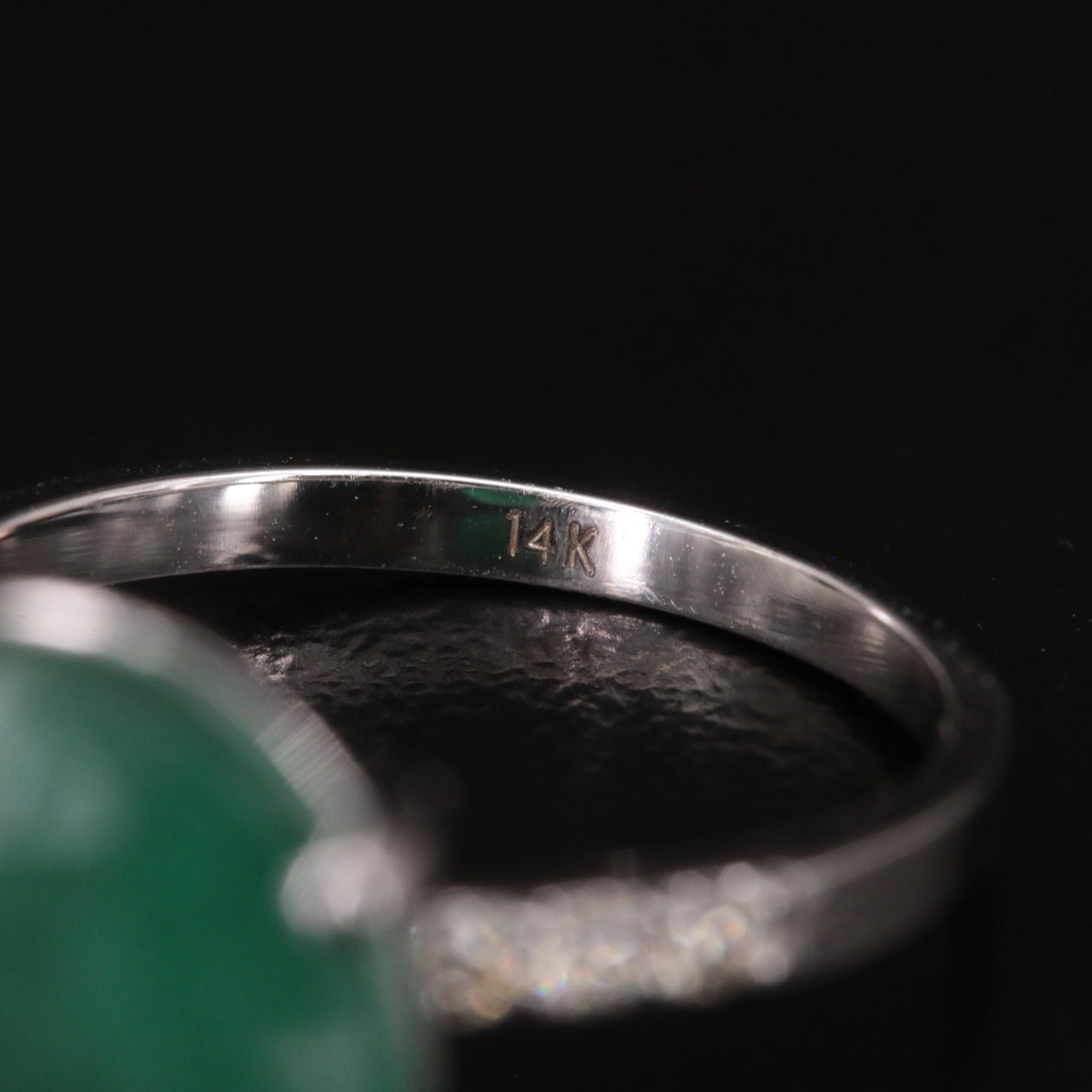 14K 8.18 CT Emerald and Diamond Ring