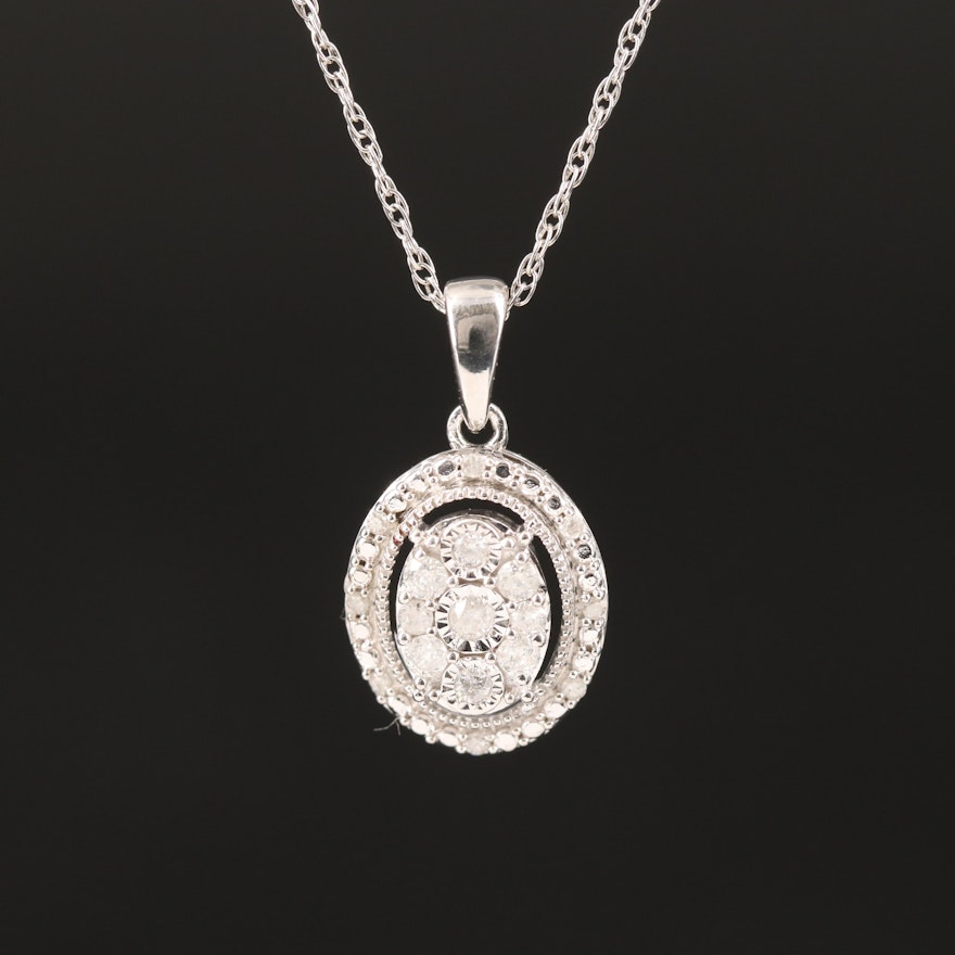 Diamond Pendant Necklace in Sterling