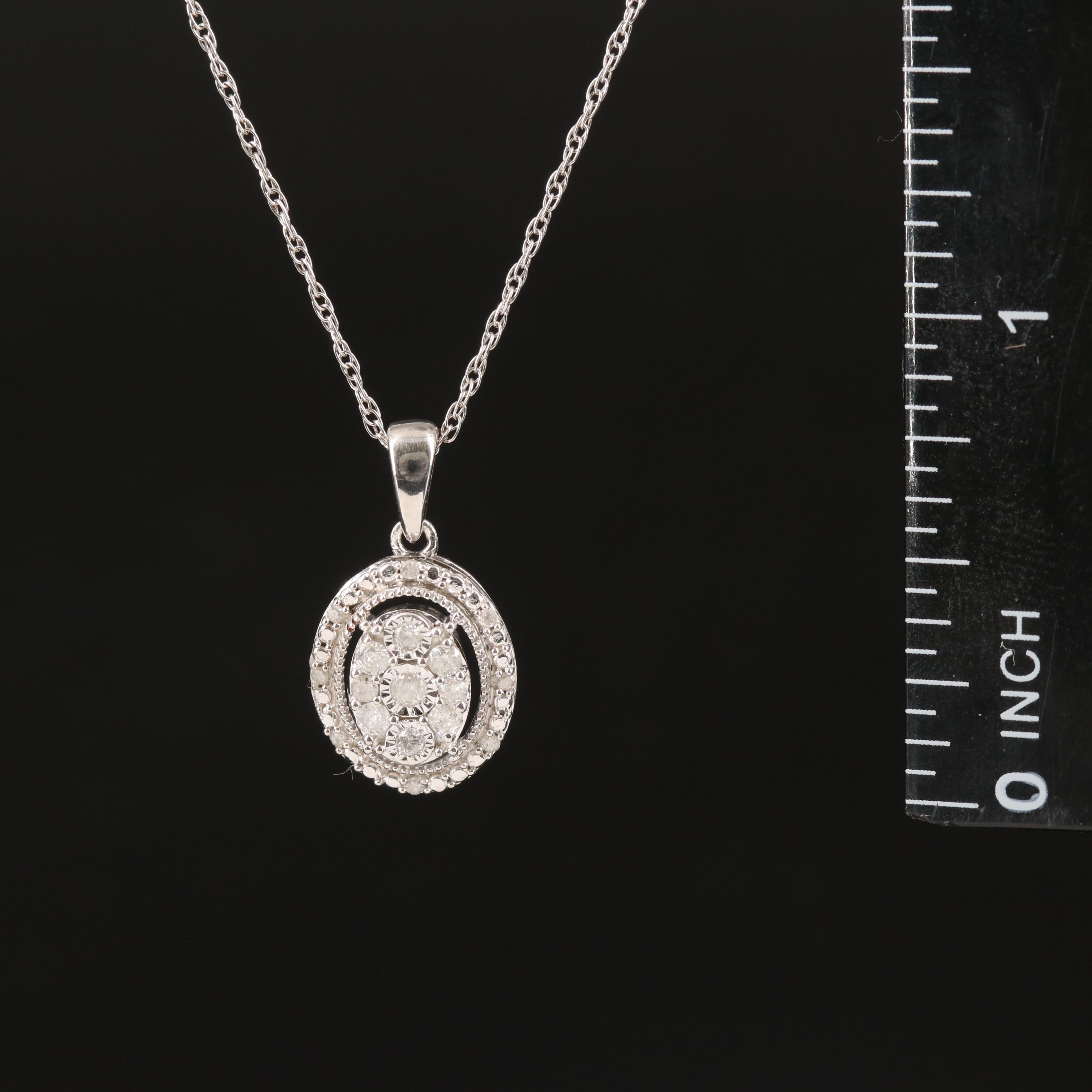 Diamond Pendant Necklace in Sterling