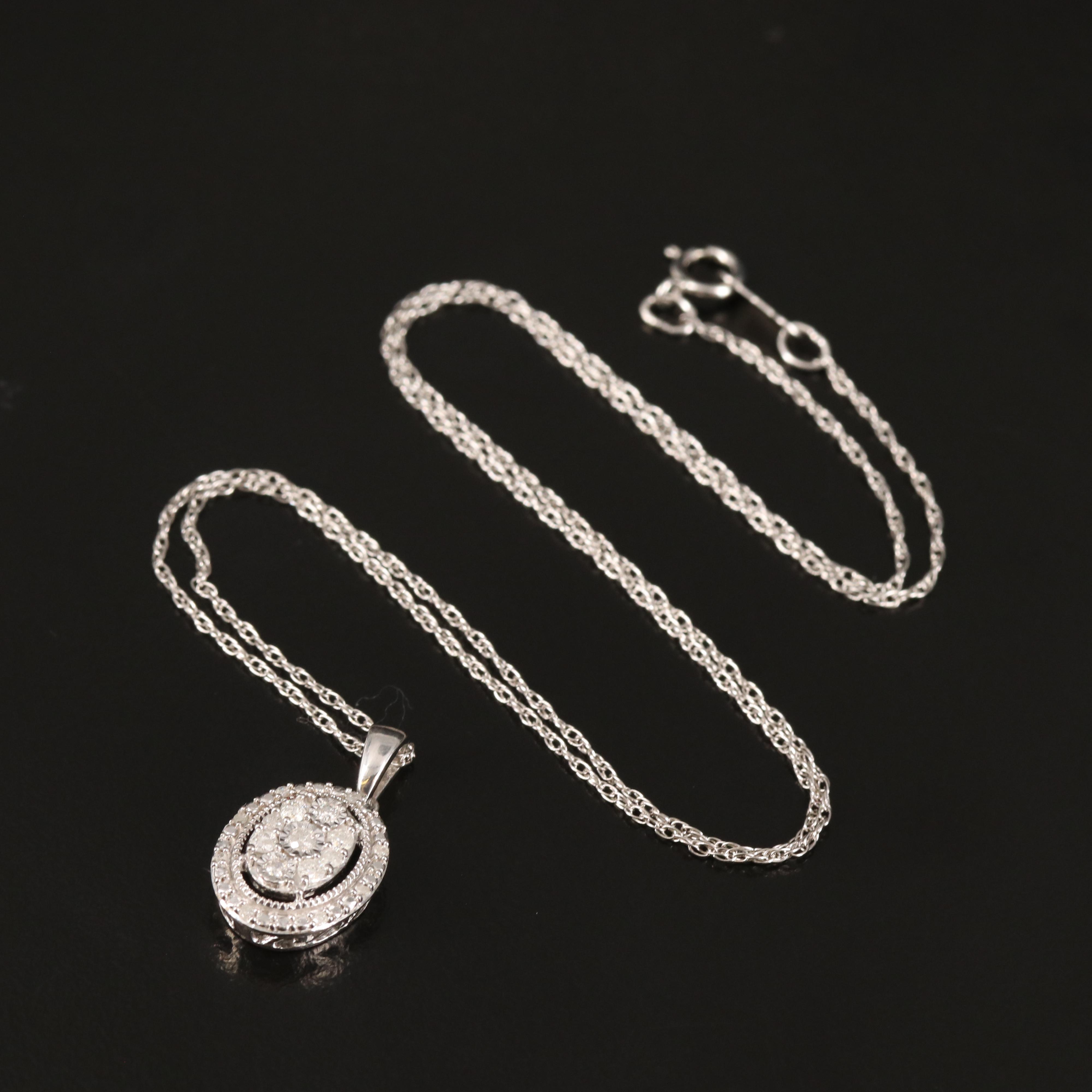 Diamond Pendant Necklace in Sterling