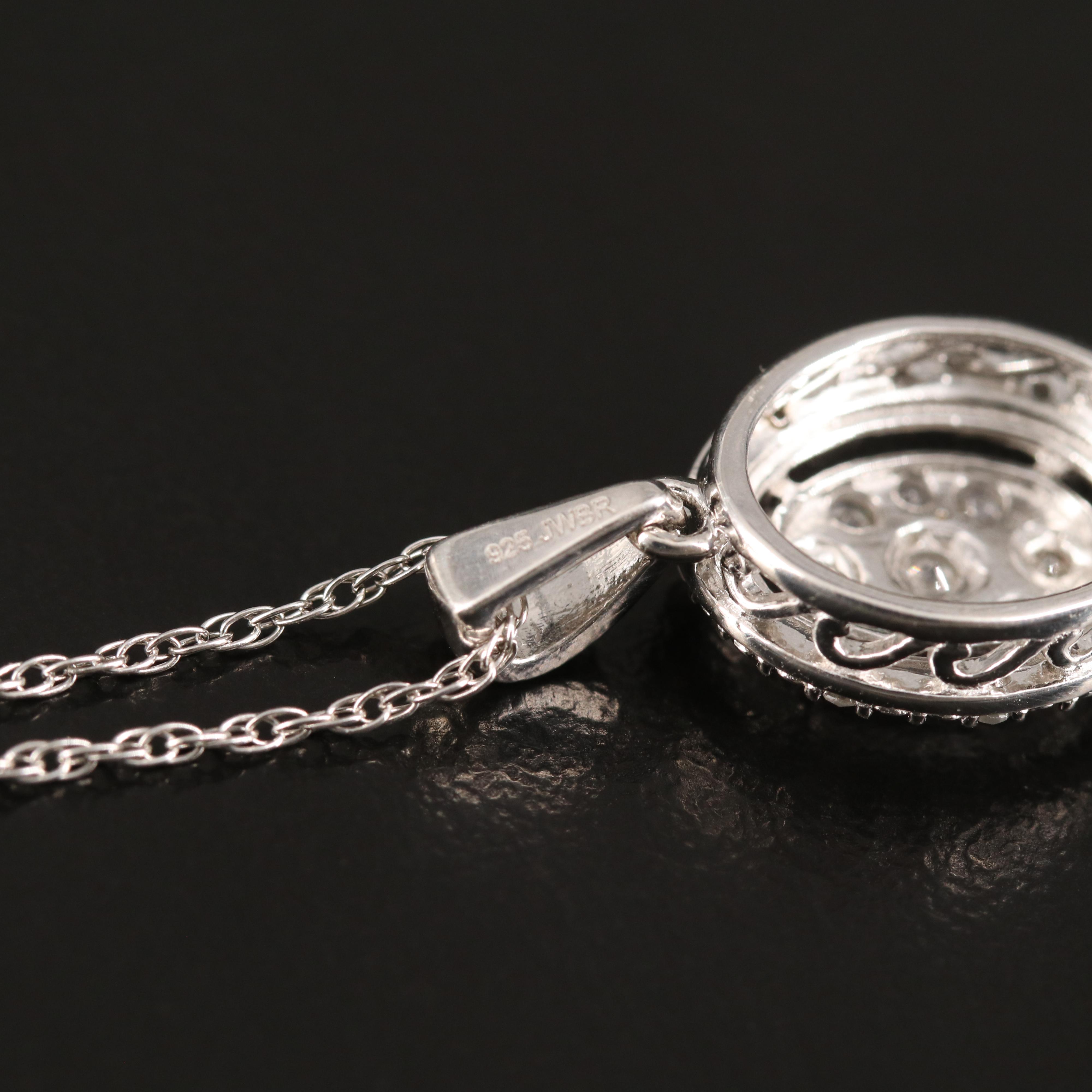 Diamond Pendant Necklace in Sterling