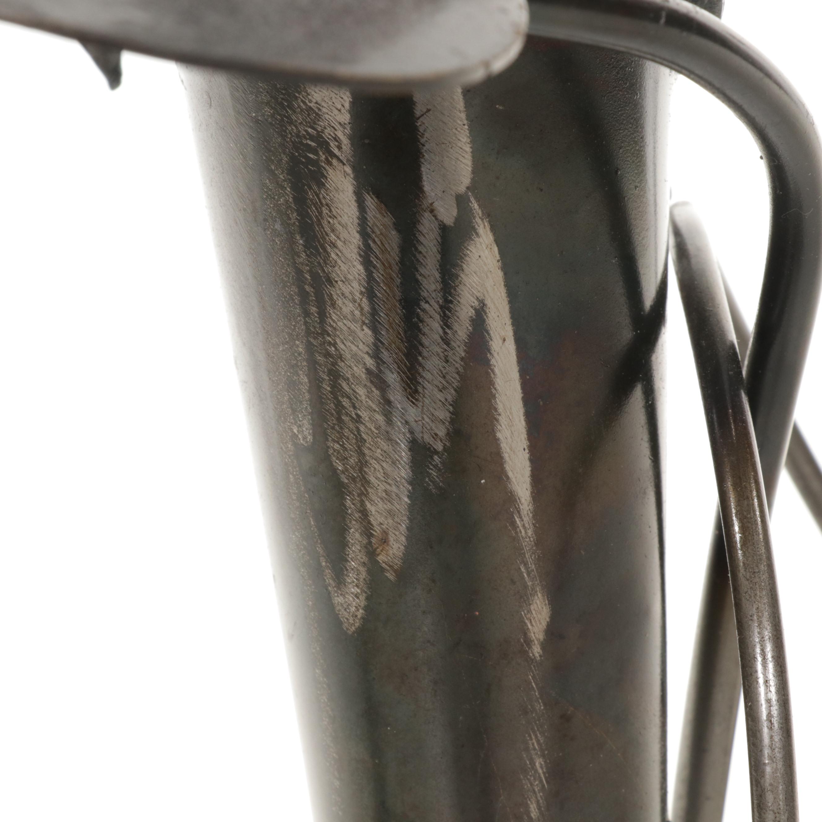 Pair of Contemporary Wrought Metal and Welded Decorative Floor Vases