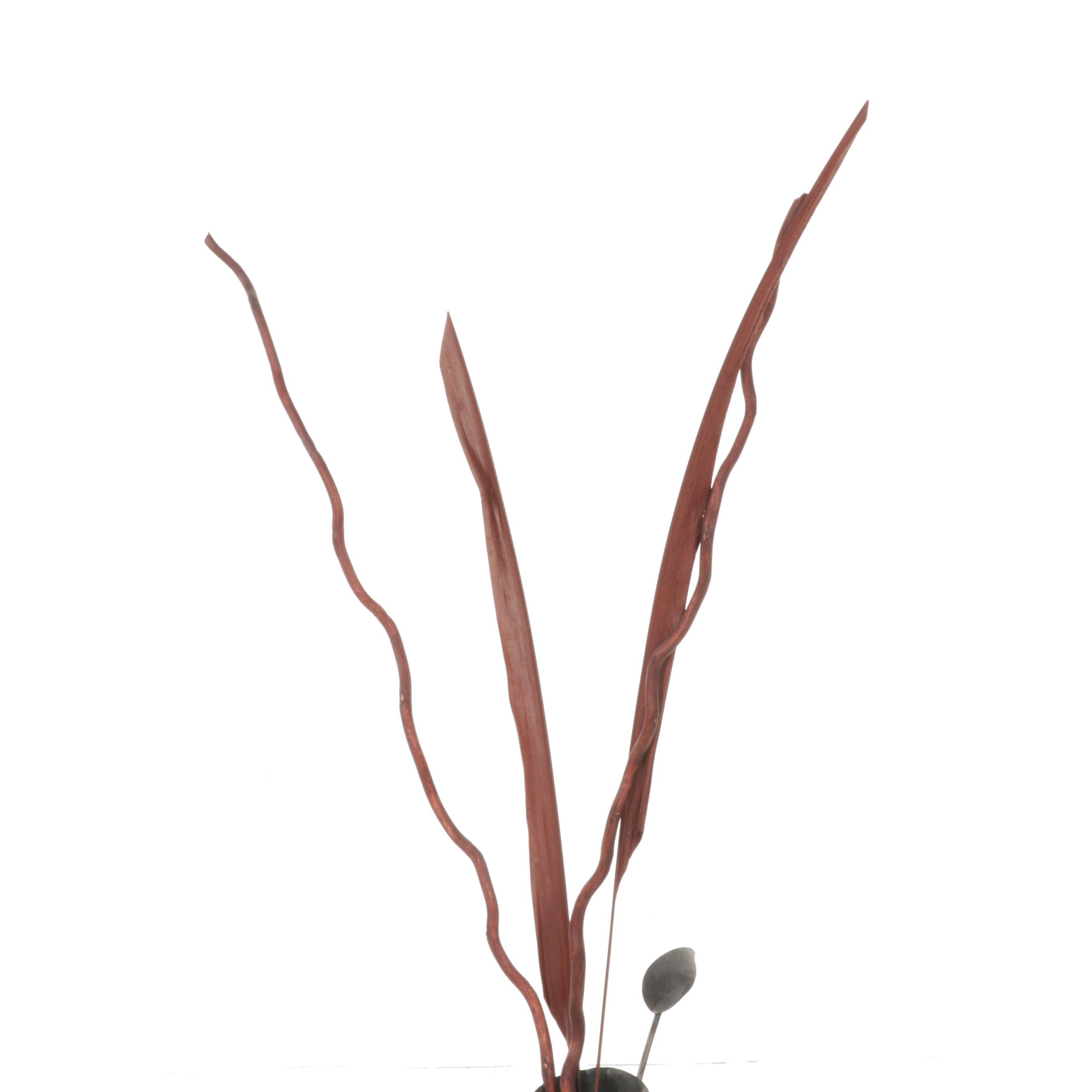 Pair of Contemporary Wrought Metal and Welded Decorative Floor Vases