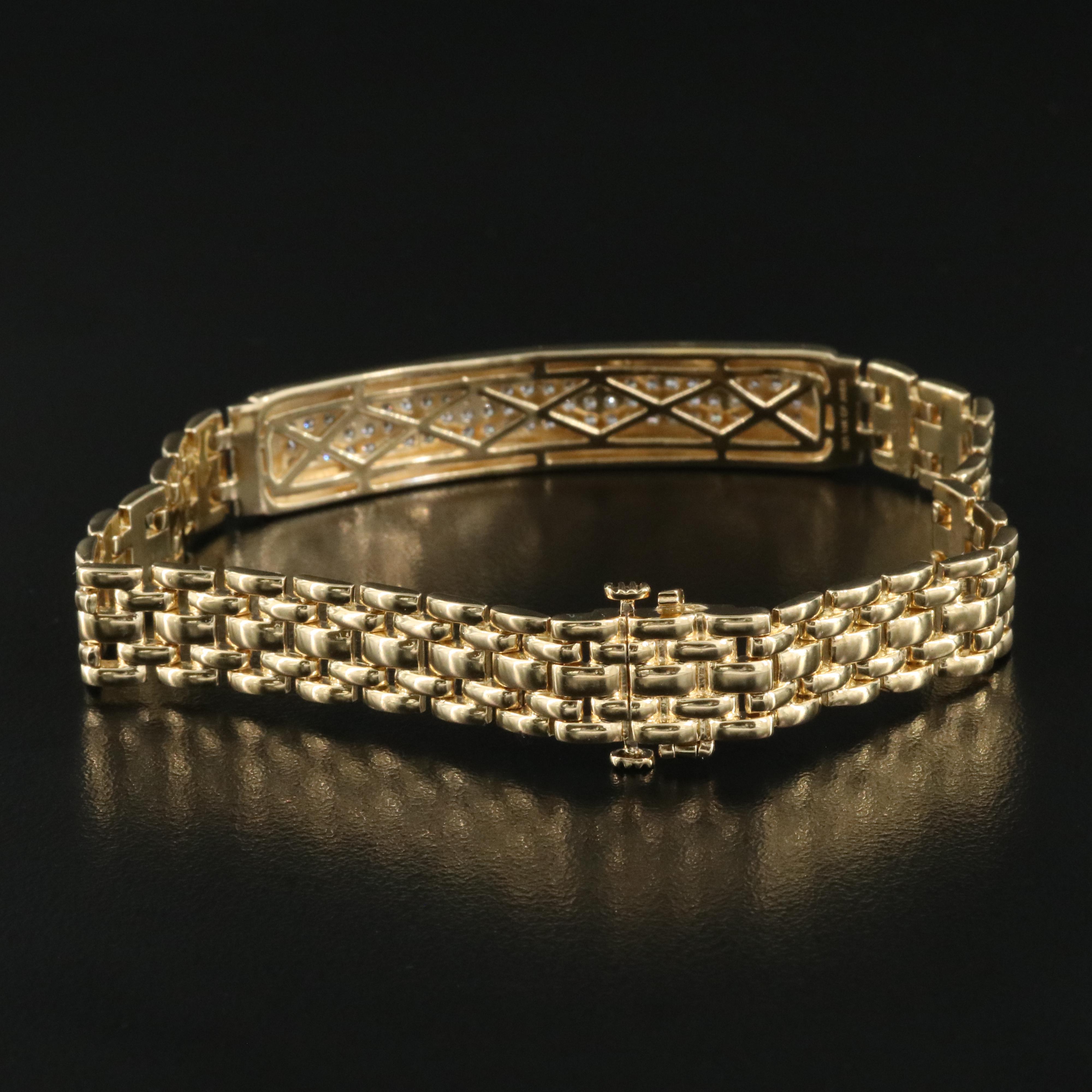 Sterling 1.04 CTW Diamond ID Bracelet