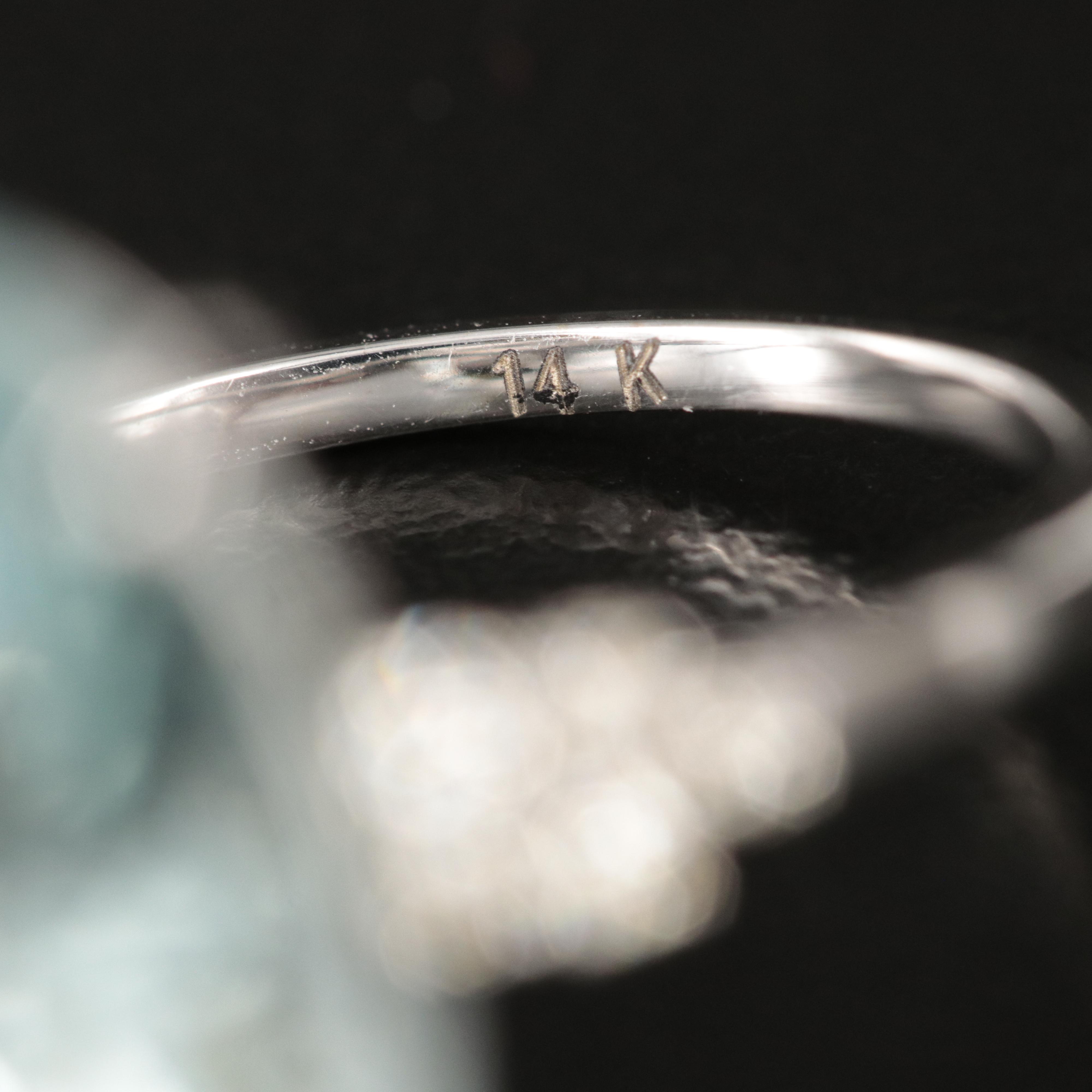 14K 17.75 CT Aquamarine and Diamond Ring