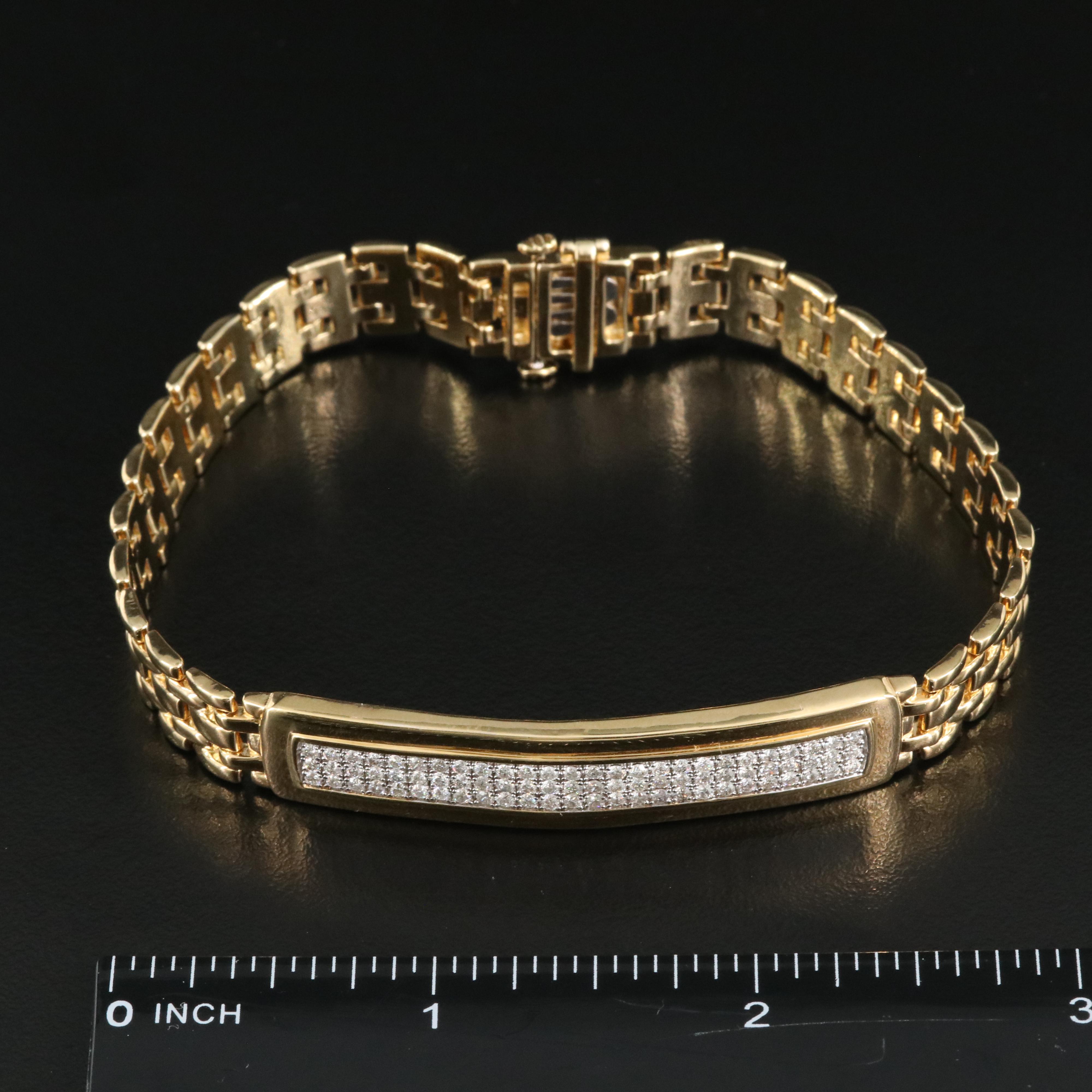 Sterling 1.04 CTW Diamond Identification Bracelet
