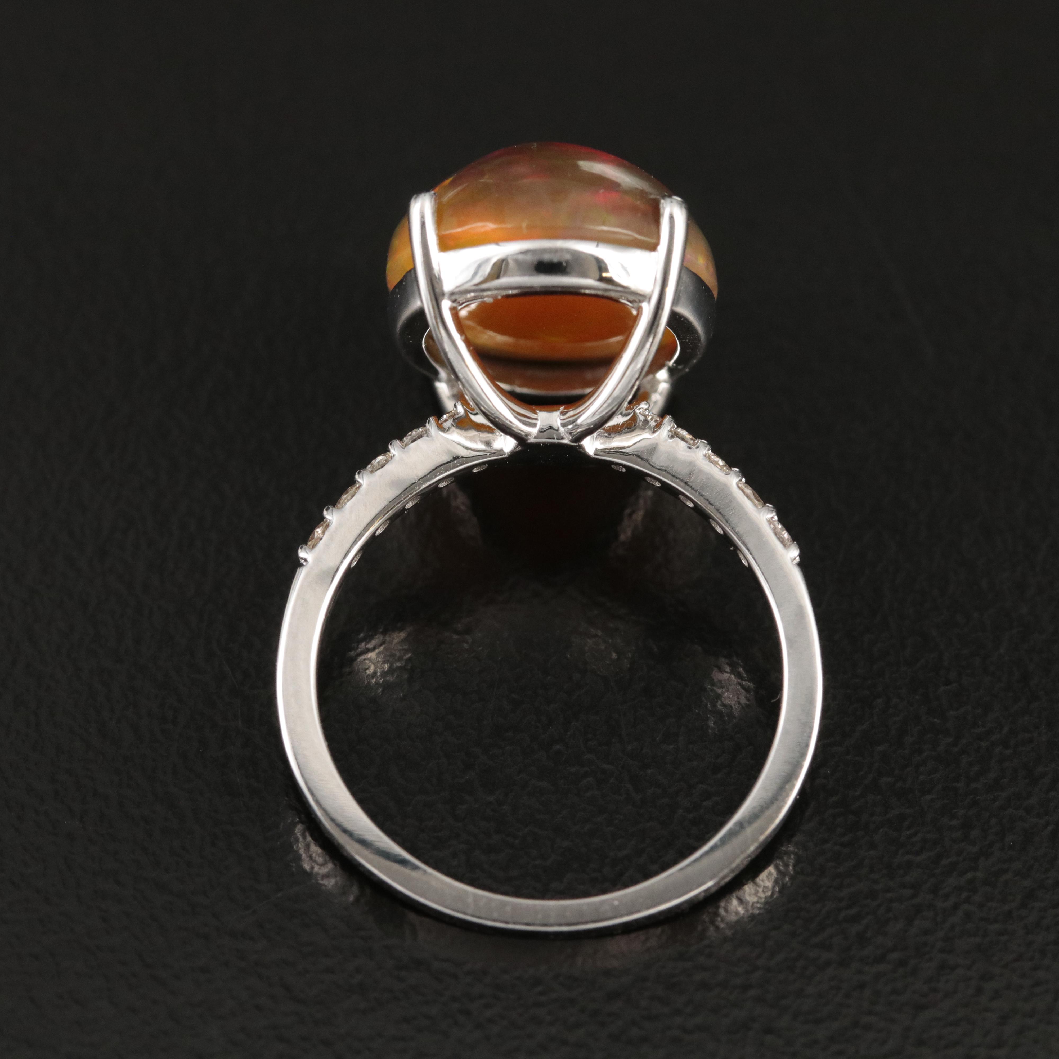 14K Opal and Diamond Ring