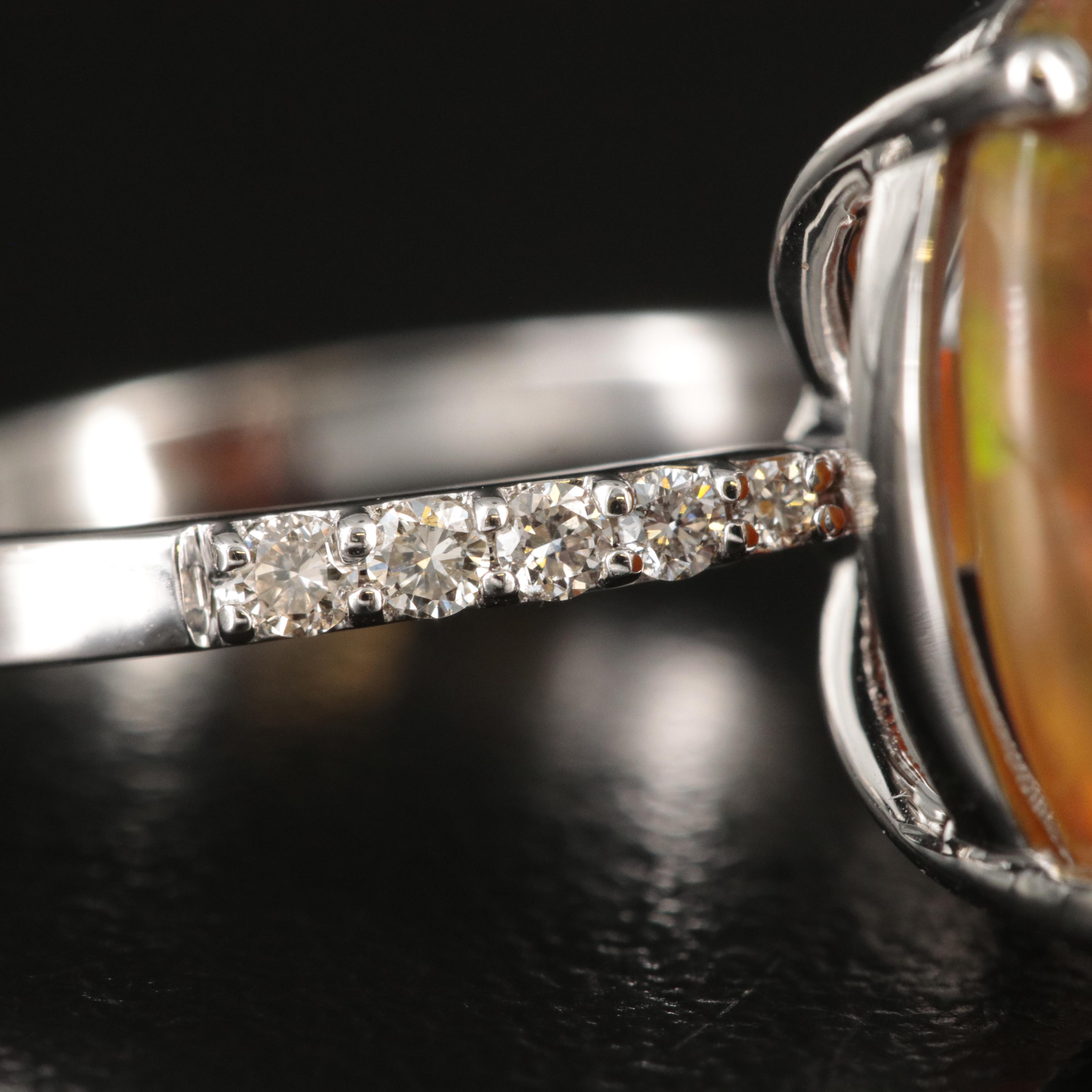 14K Opal and Diamond Ring