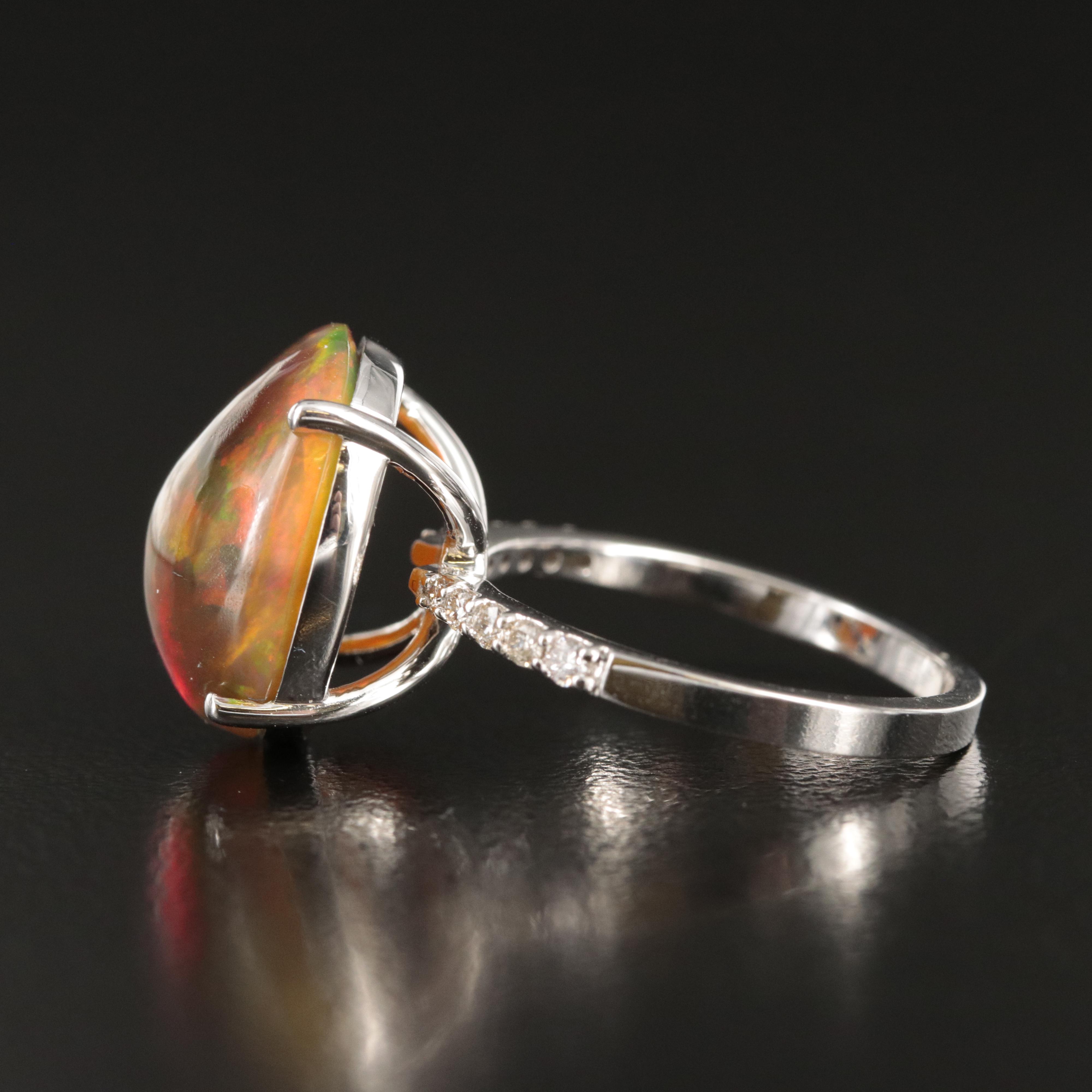 14K Opal and Diamond Ring