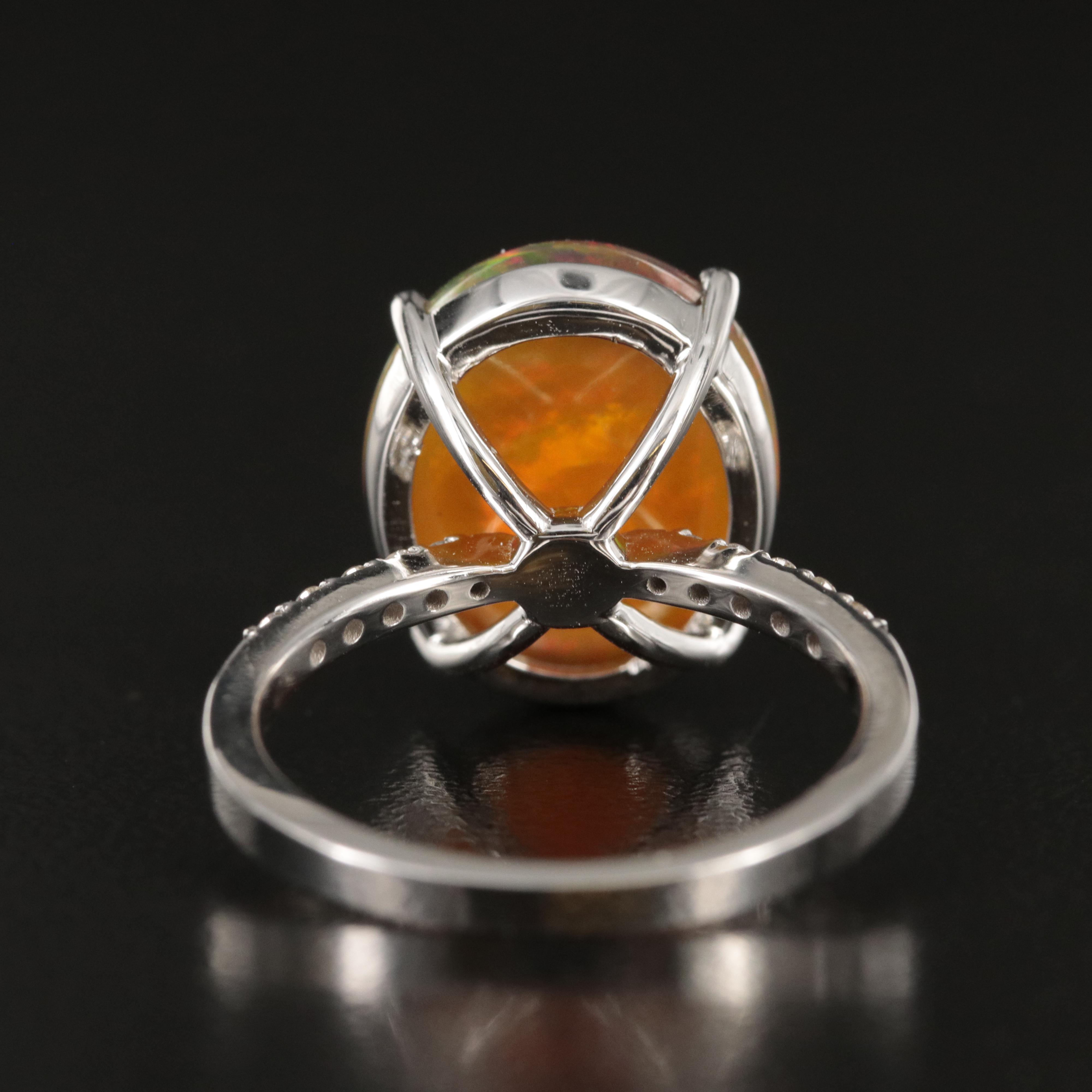 14K Opal and Diamond Ring