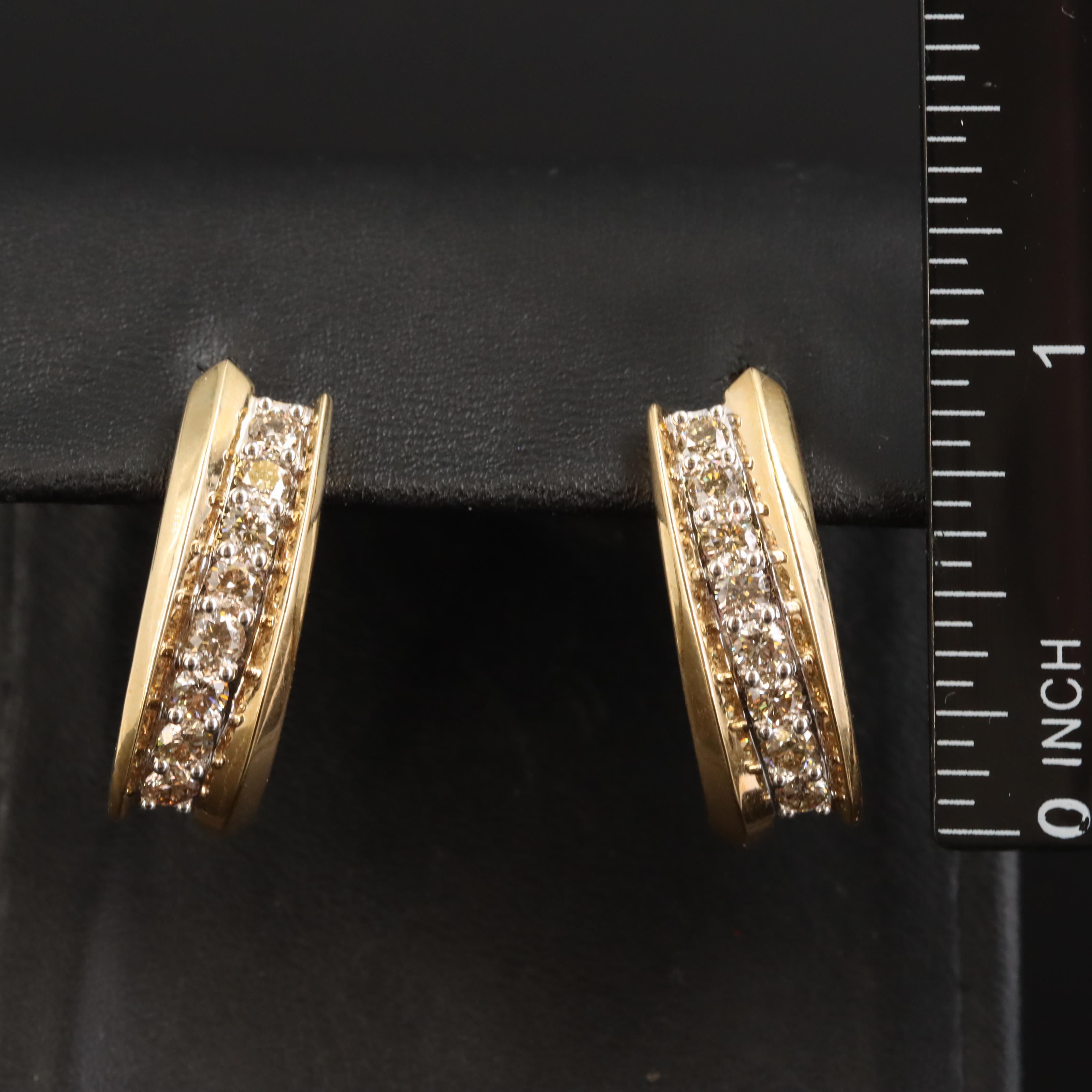 Sterling 1.50 CTW Diamond J Hoop Earrings