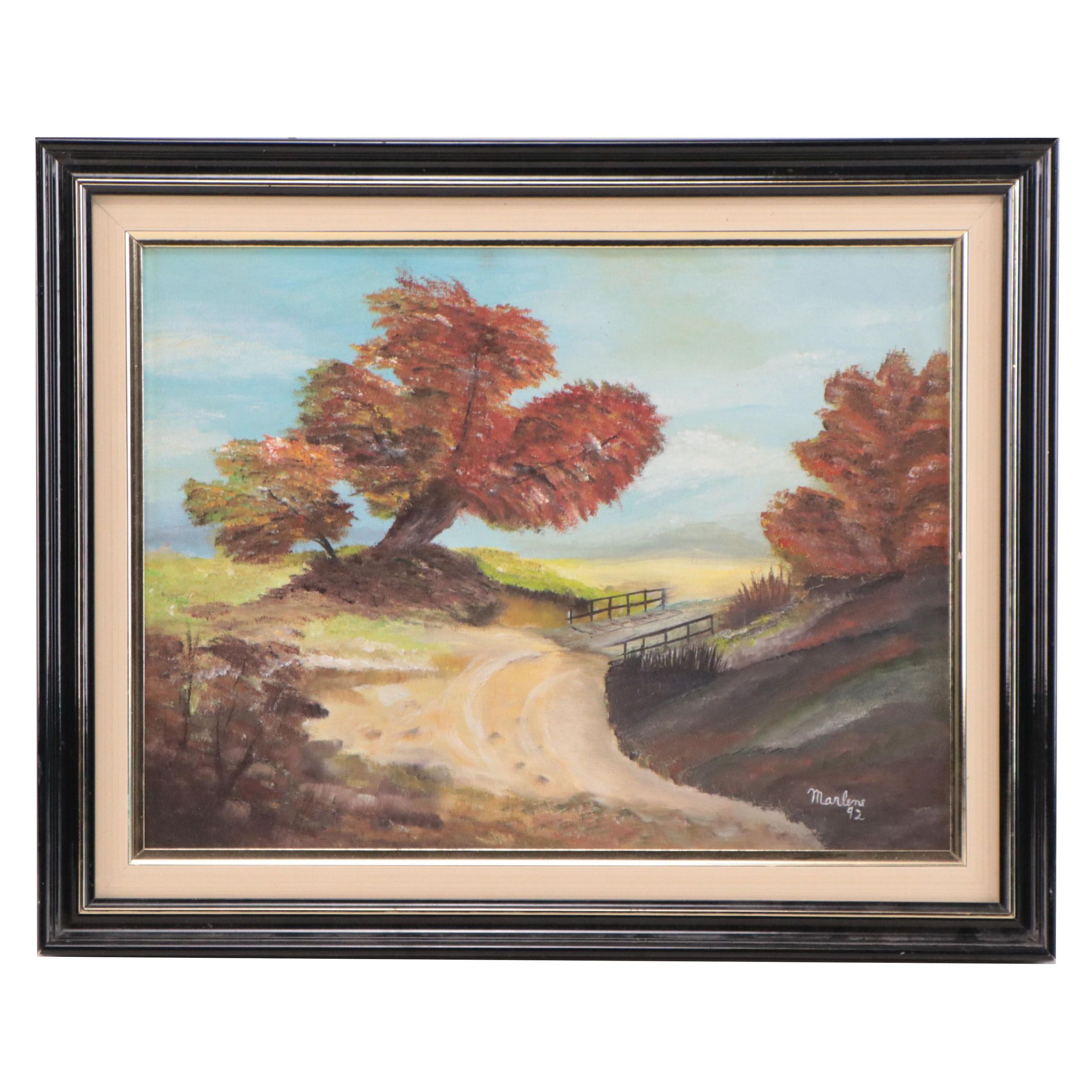 Autumn Landscape Oil Painting, 1992