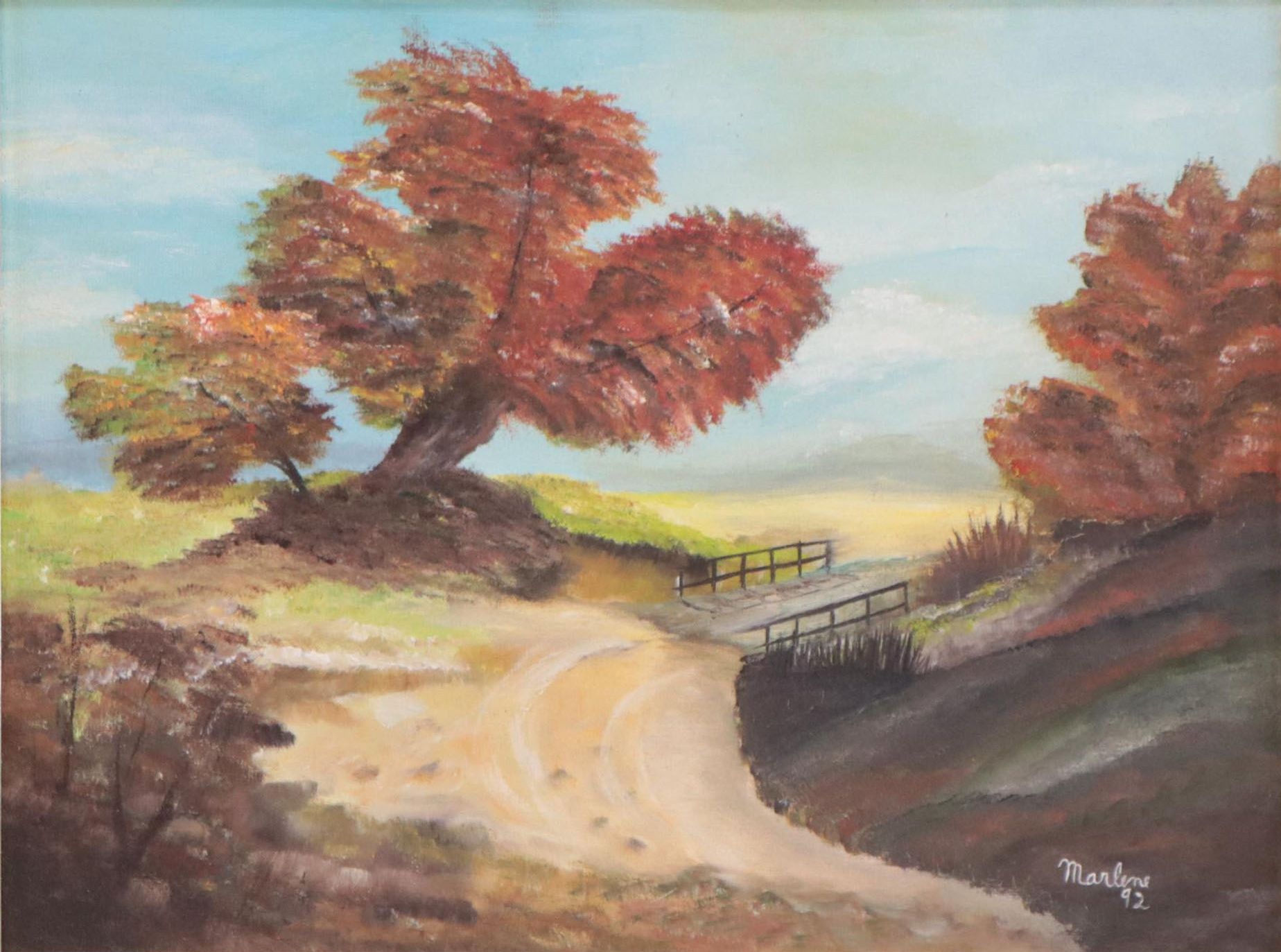 Autumn Landscape Oil Painting, 1992