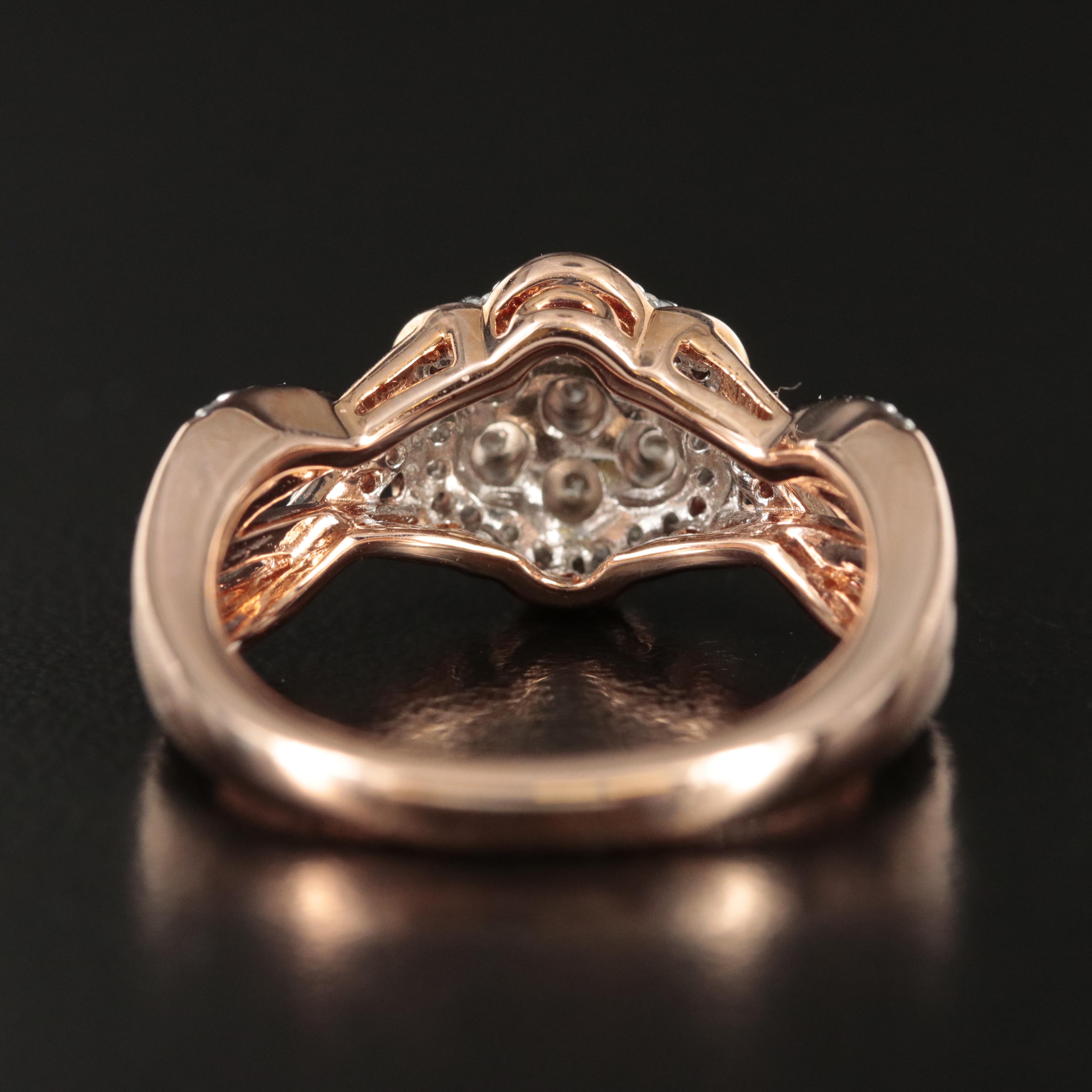 Sterling Diamond Cluster Ring