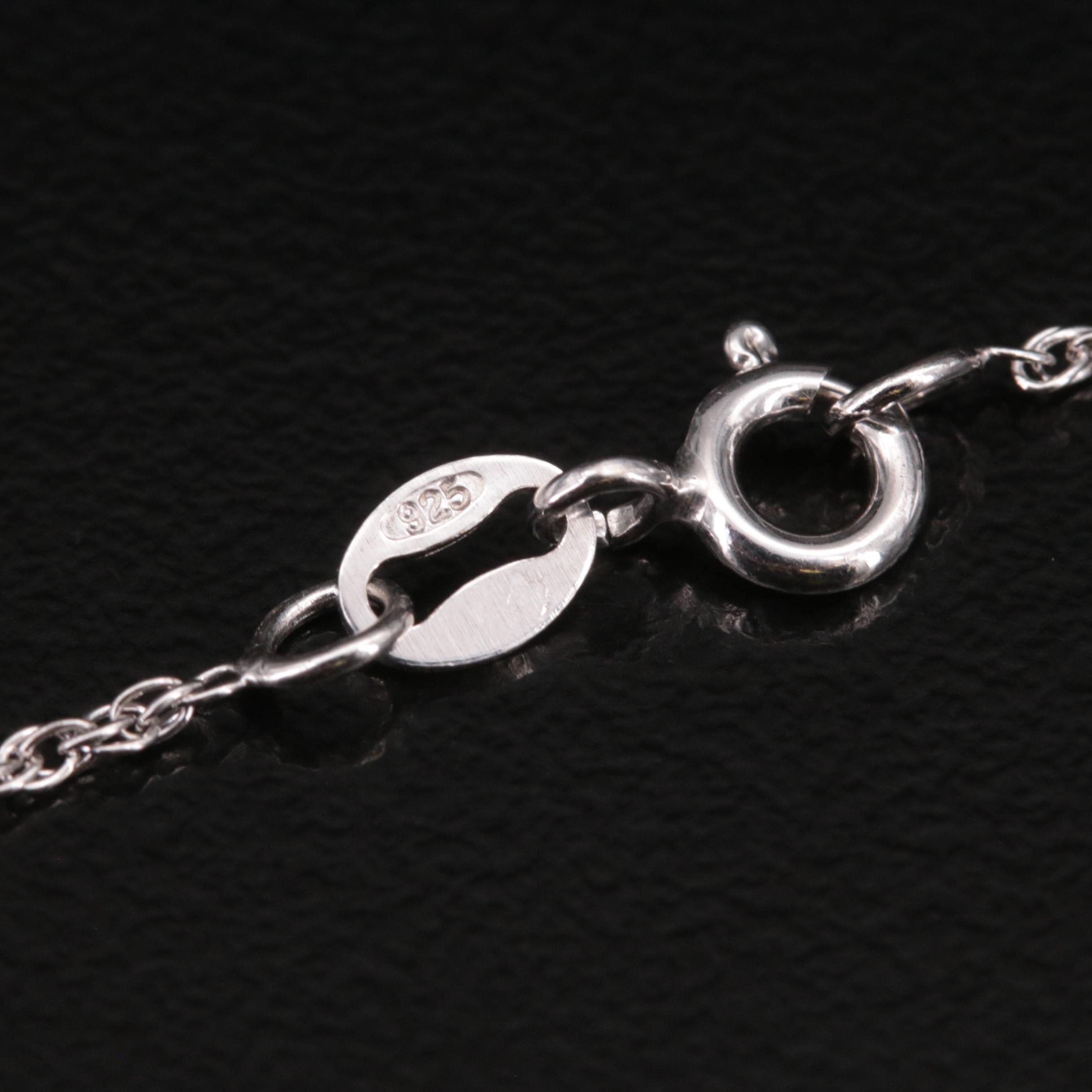 Sterling Diamond XO Pendant Necklace