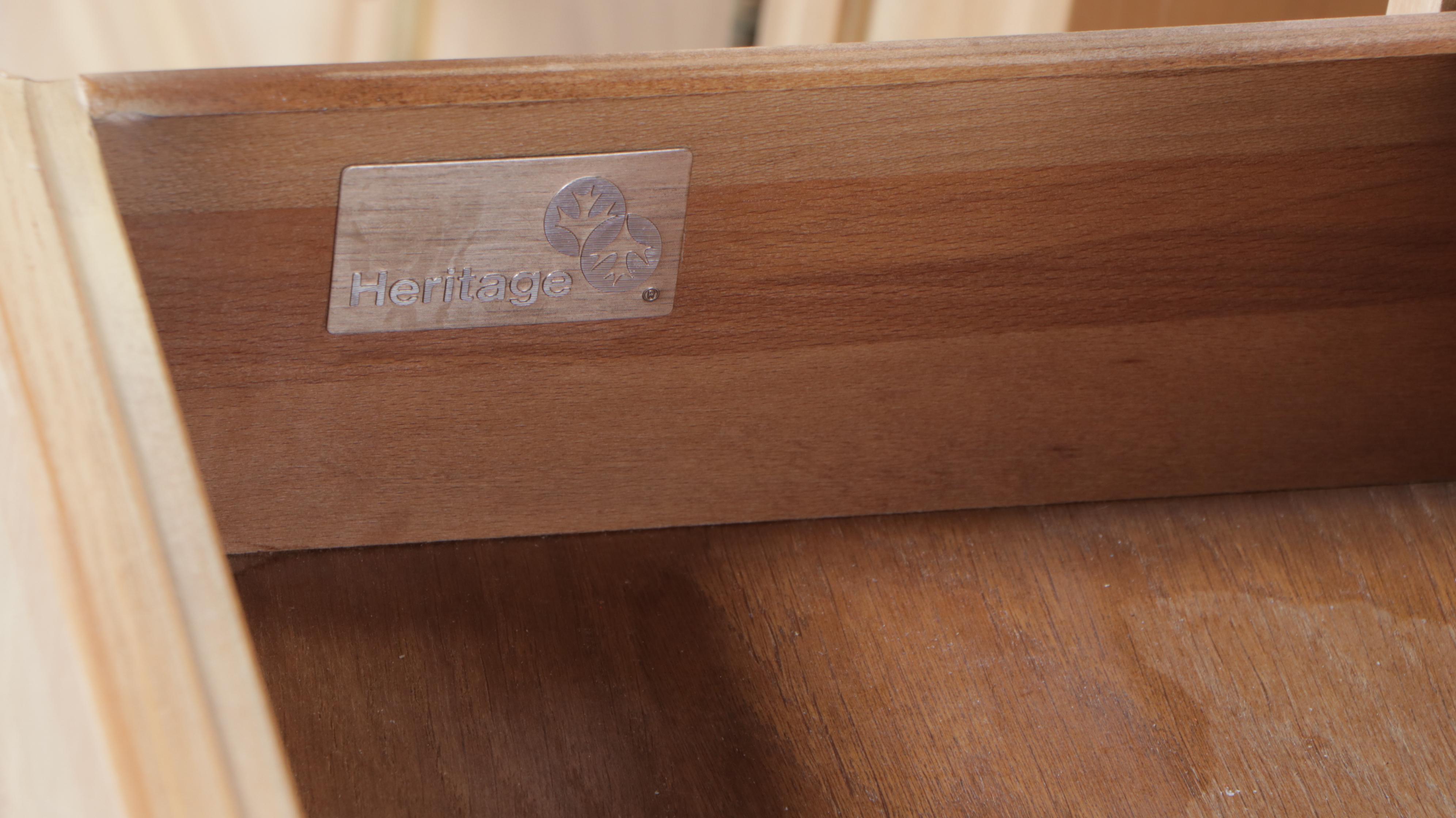 Pair of Drexel Heritage "Corinthian" Ash and Olive Ash Burl Nightstands