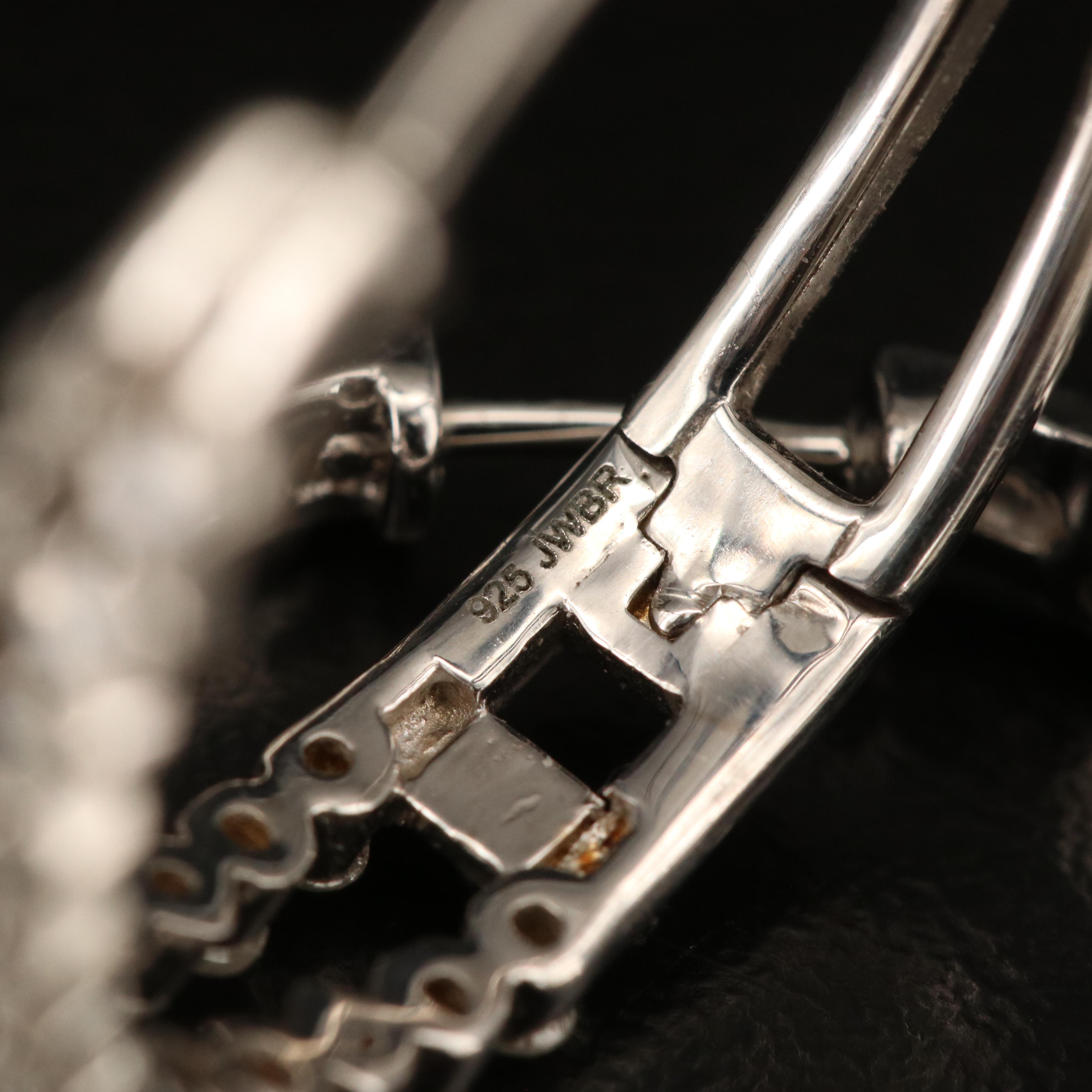 Sterling 1.02 CTW Diamond Hoop Earrings