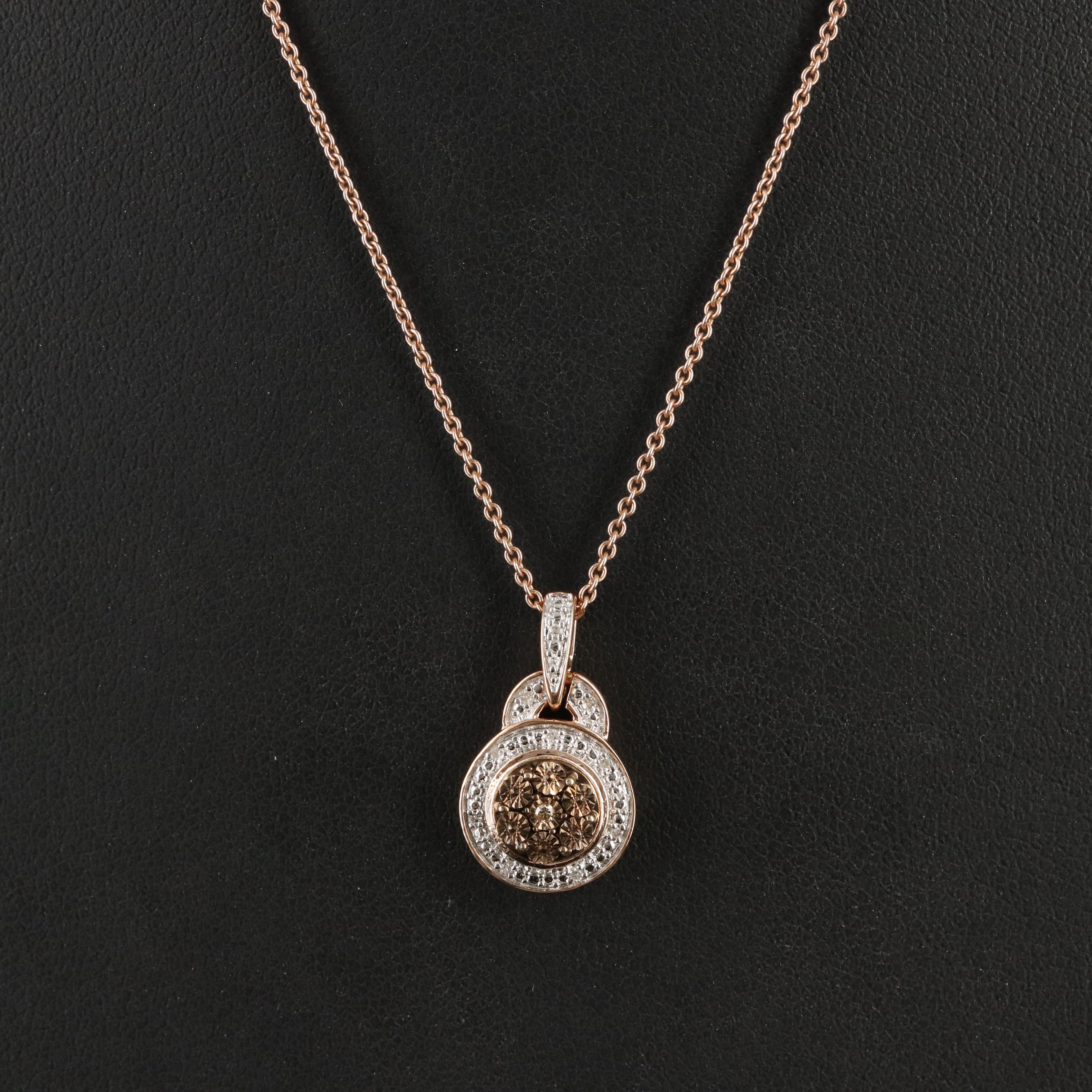 Sterling Diamond Pendant Necklace