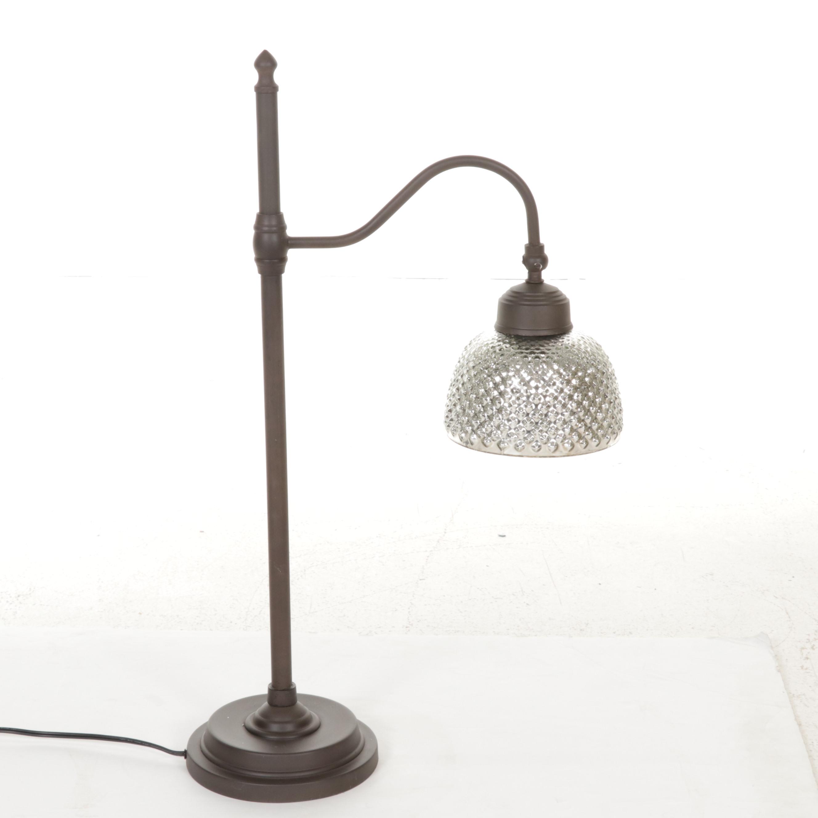 Pottery Barn "Chloe" Desk Lamp with Mercury Glass Hobnail Shade, Contemporary