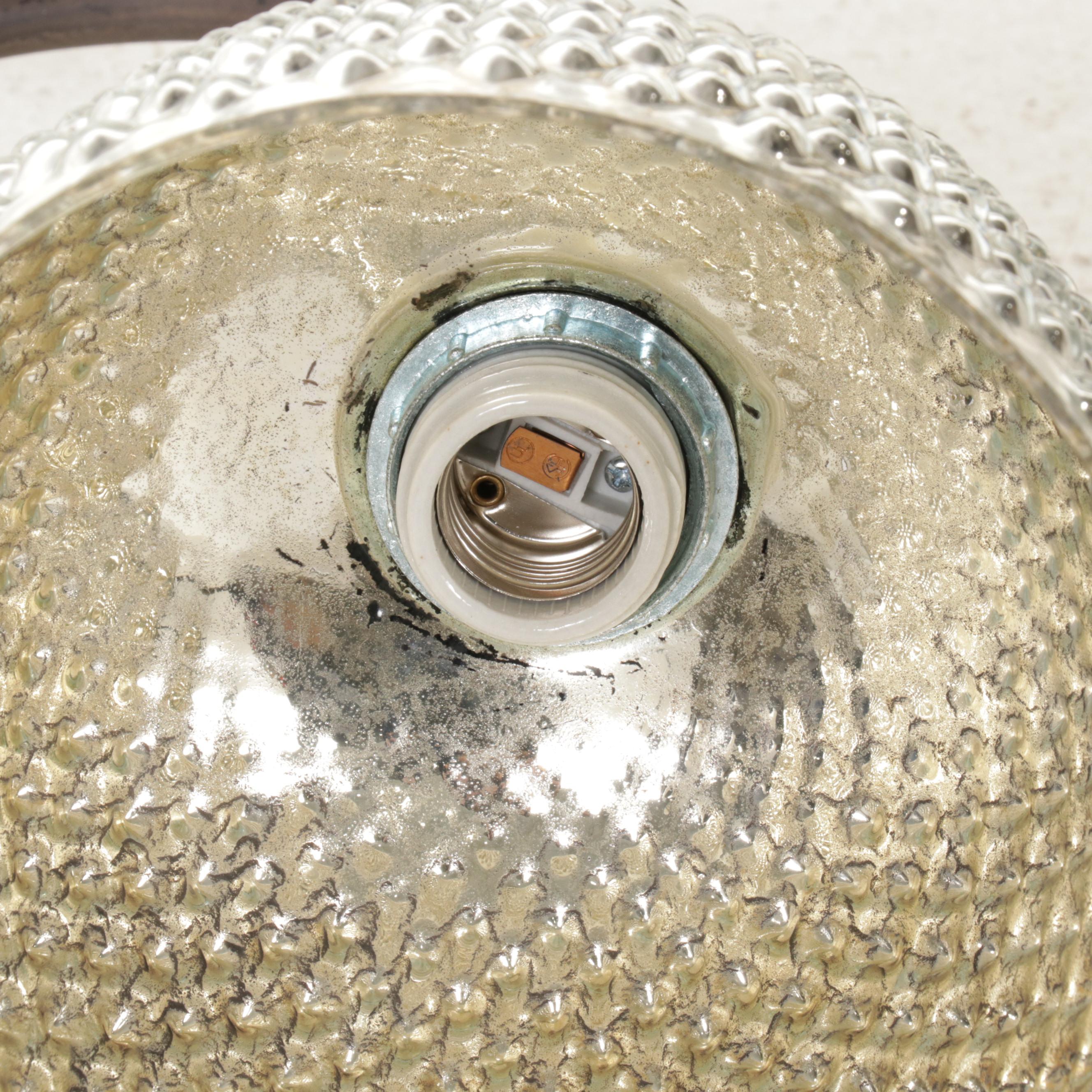 Pottery Barn "Chloe" Desk Lamp with Mercury Glass Hobnail Shade, Contemporary