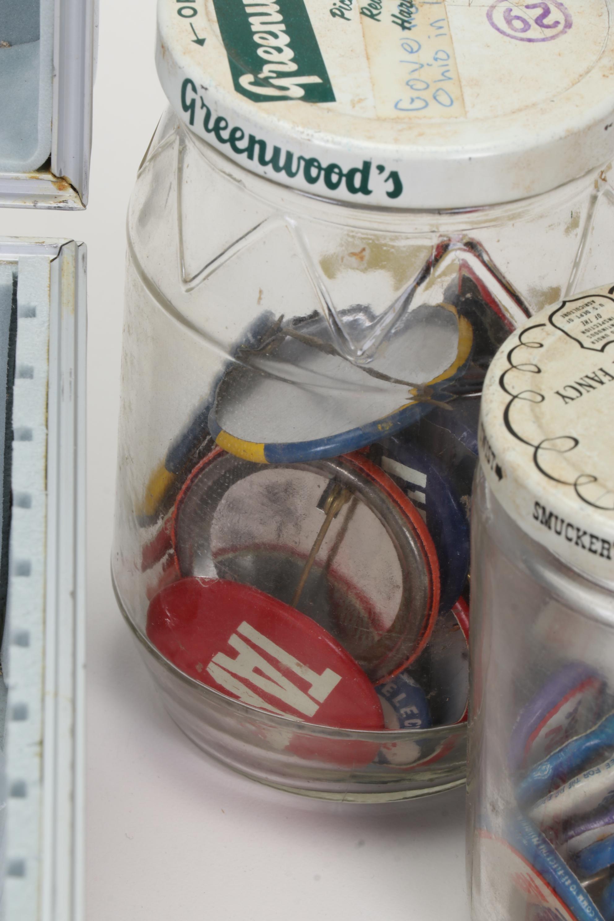 Vintage Political Pinbacks Featuring Reagan, Nixon, Carter, and More