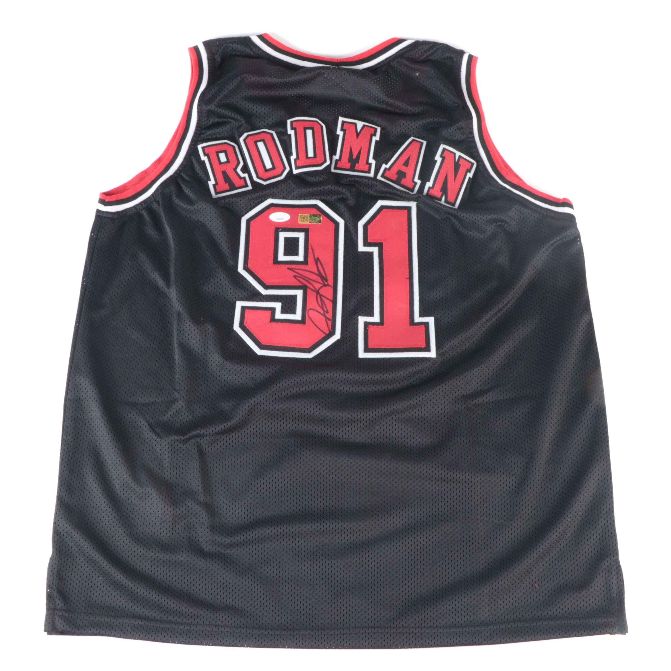 Chicago Bulls Dennis Rodman Signed Basketball Jersey